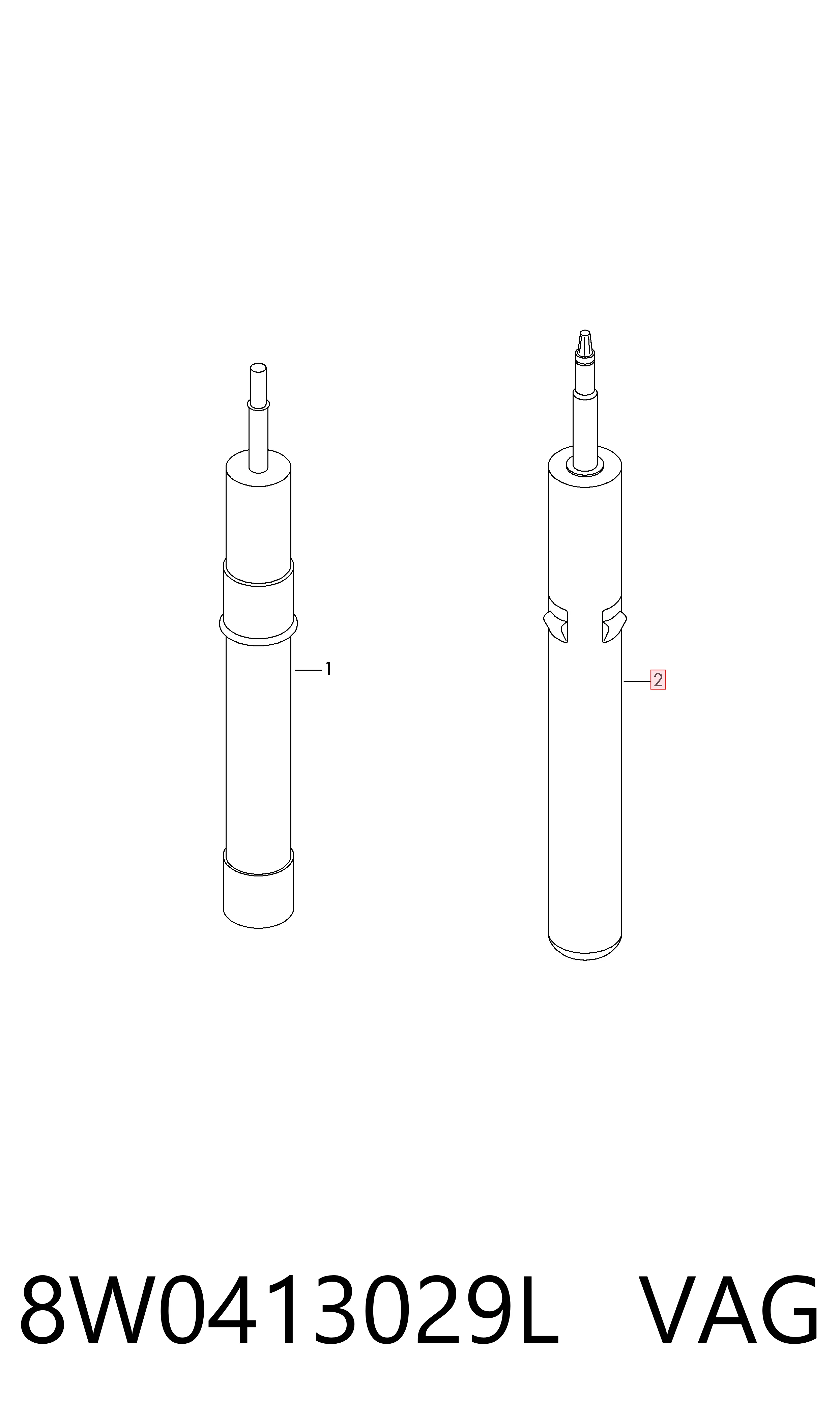 Стойка амортизатора передняя VAG 8W0413029L ціна, від 316.73 USD