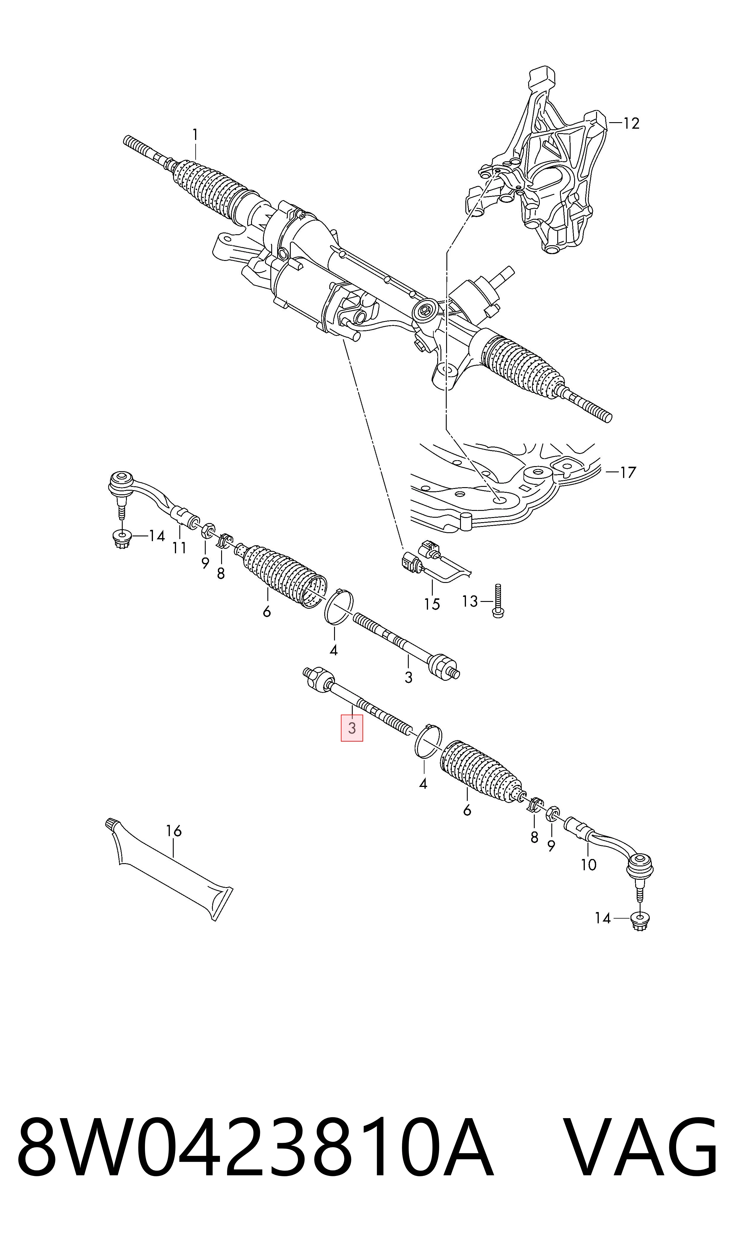 8W0423810A VAG Тяги кермові