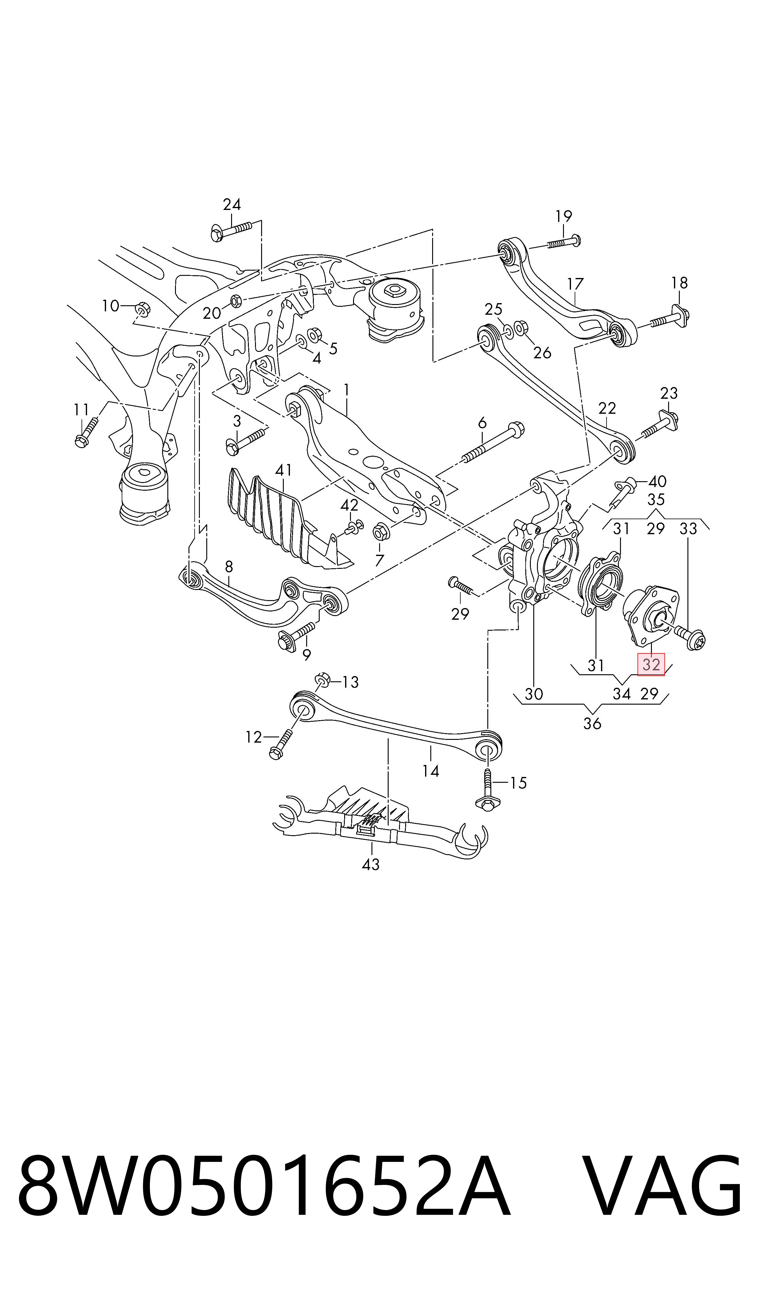 8W0501652A VAG Маточина задня