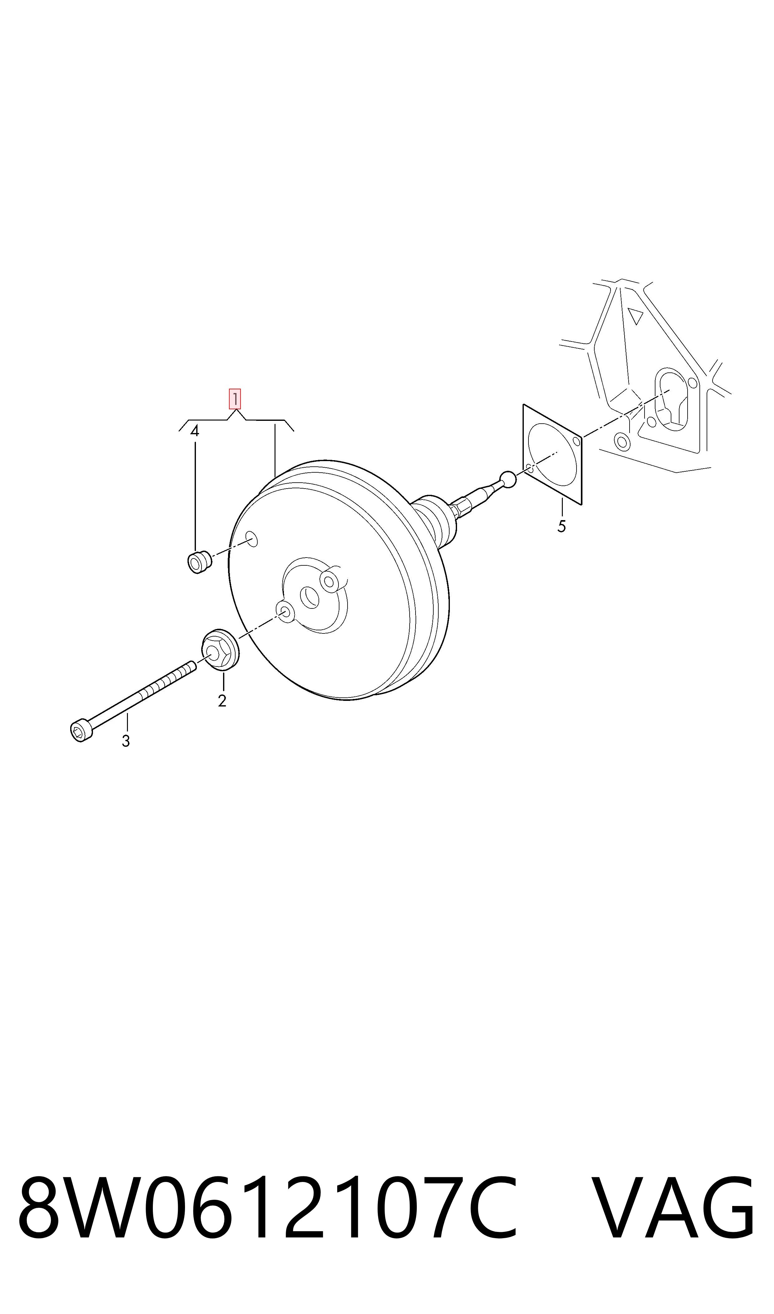 8W0612107C VAG Підсилювач гальм вакуумний