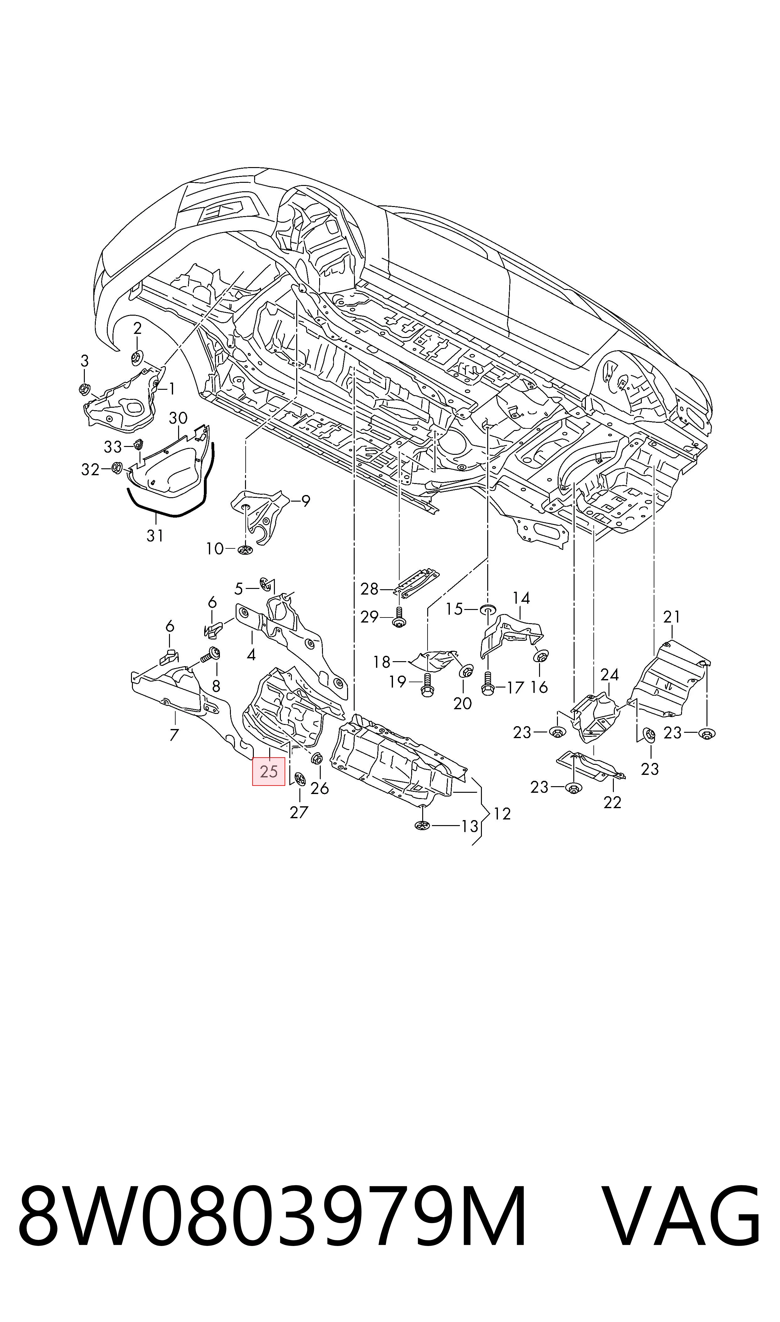8W0803979M VAG Захист (тепловий екран) вихлопної системи