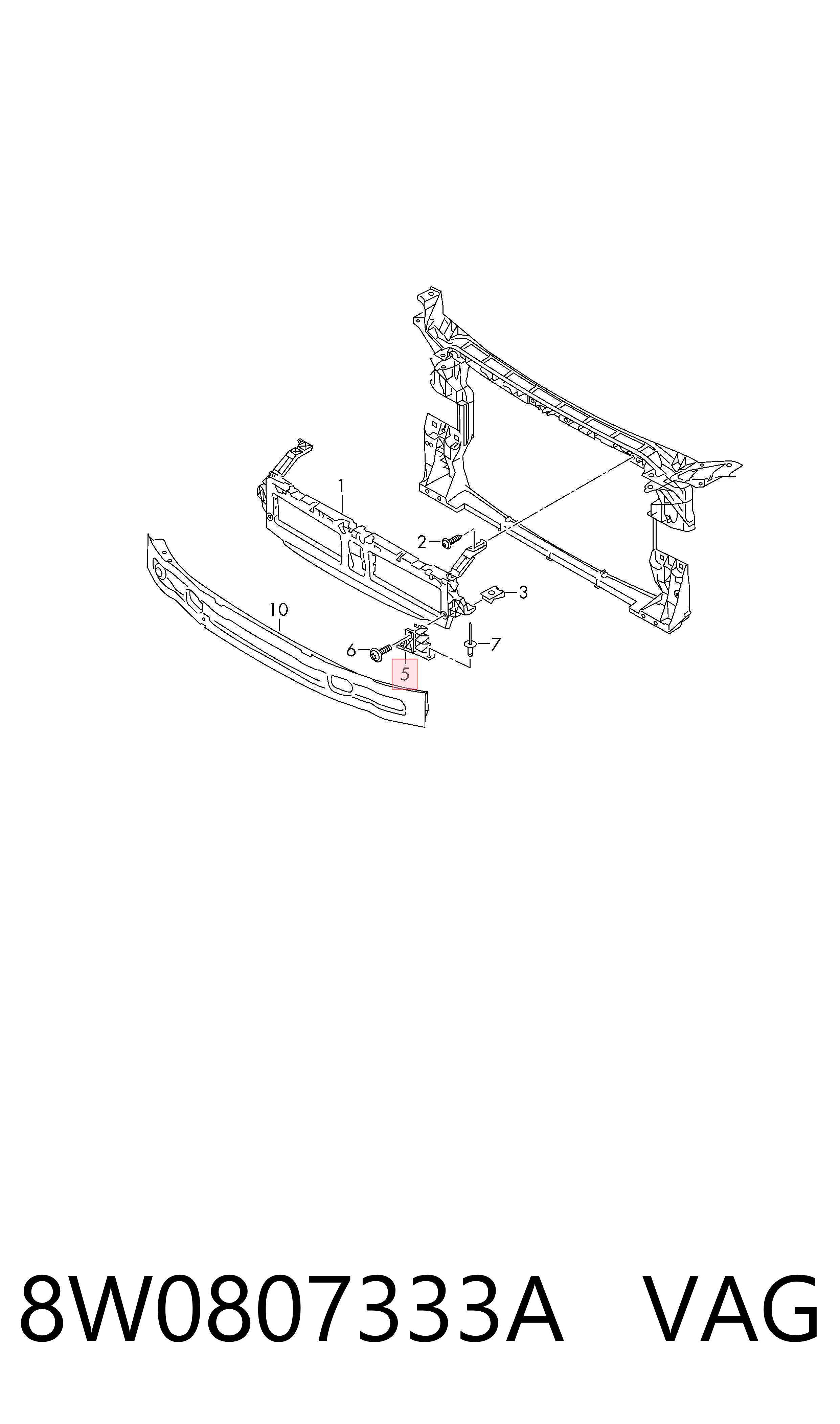 8W0807333A VAG Кронштейн решітки радіатора