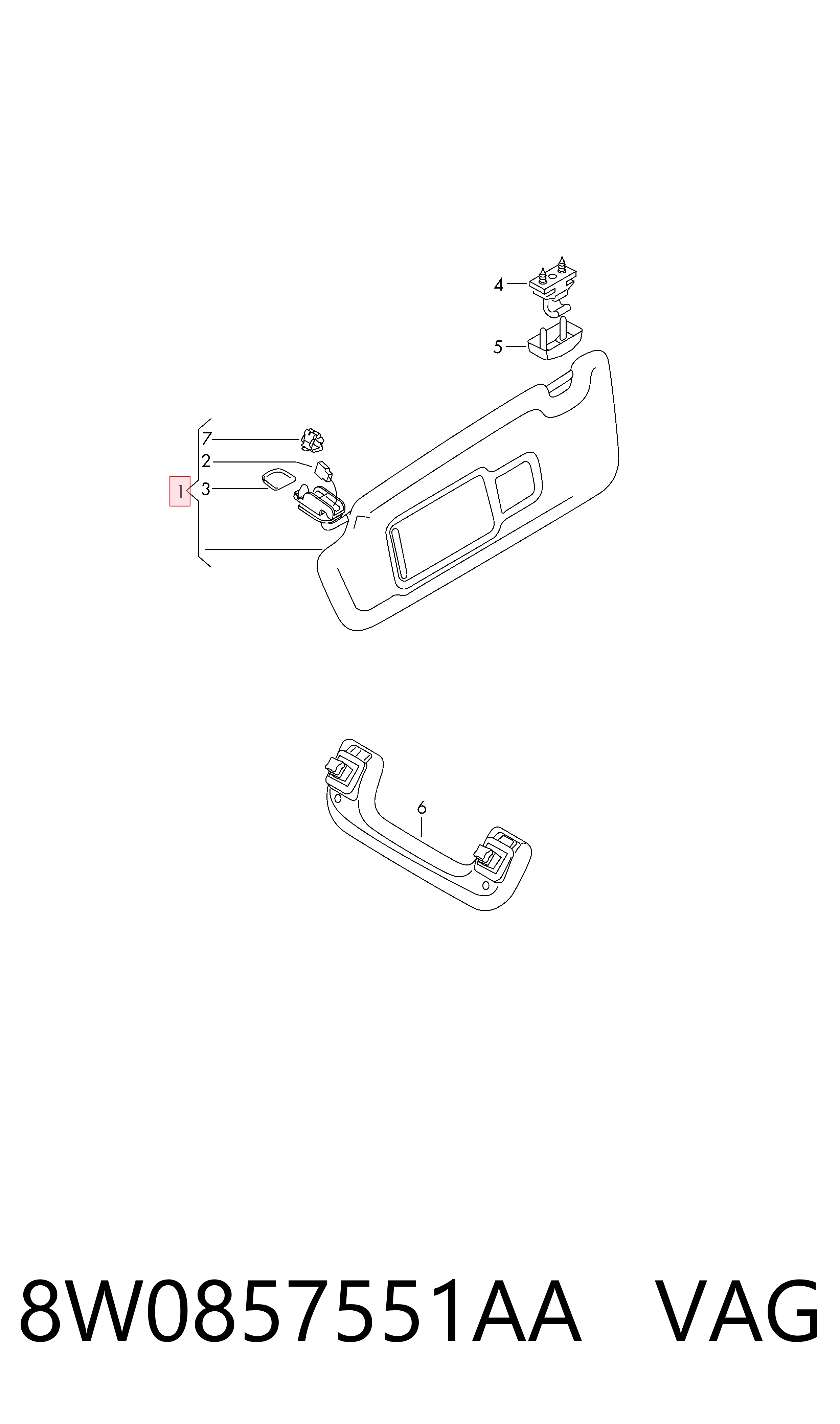 8W0857551AA VAG Козирок протисонячний