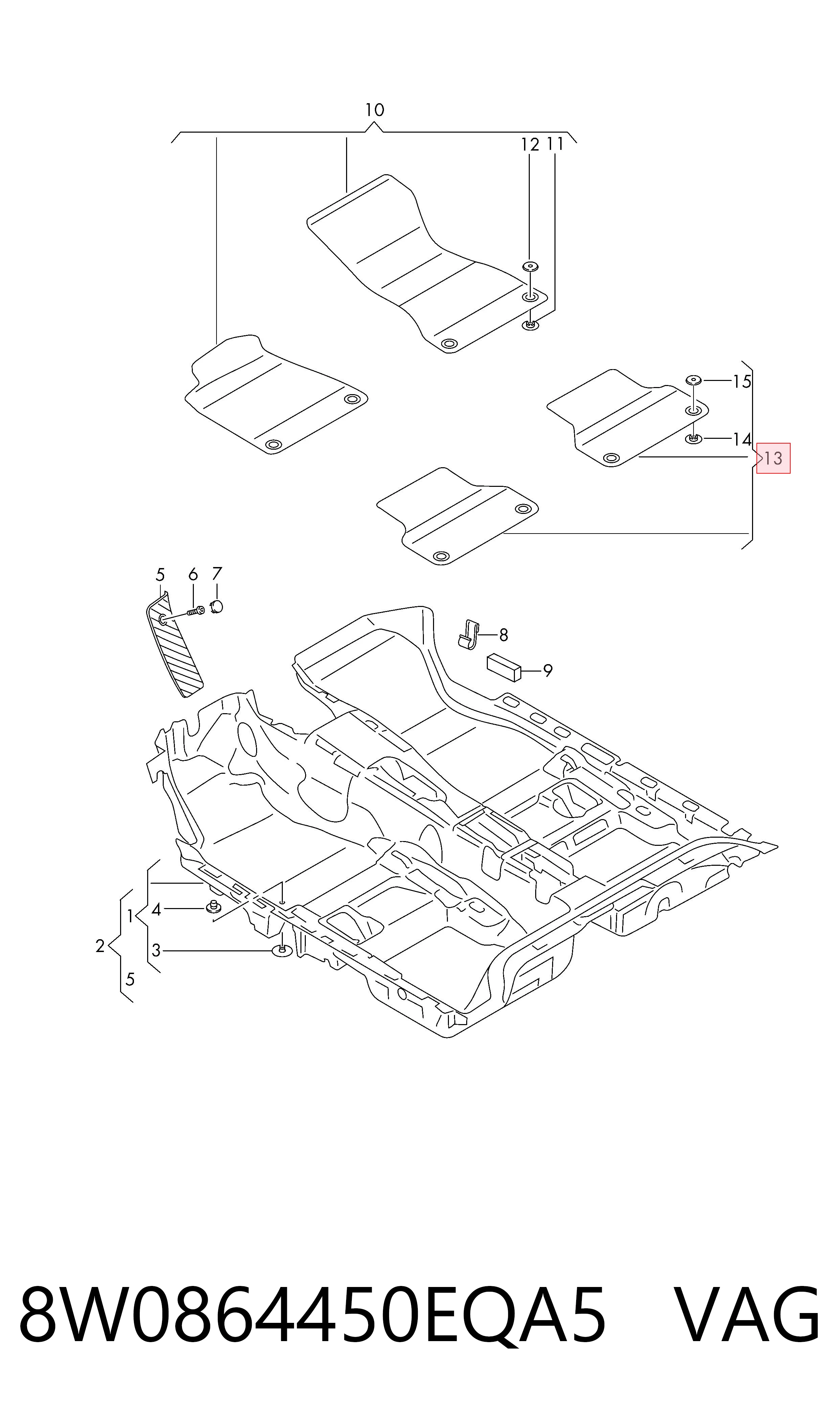 8W0864450EQA5 VAG Килими салону