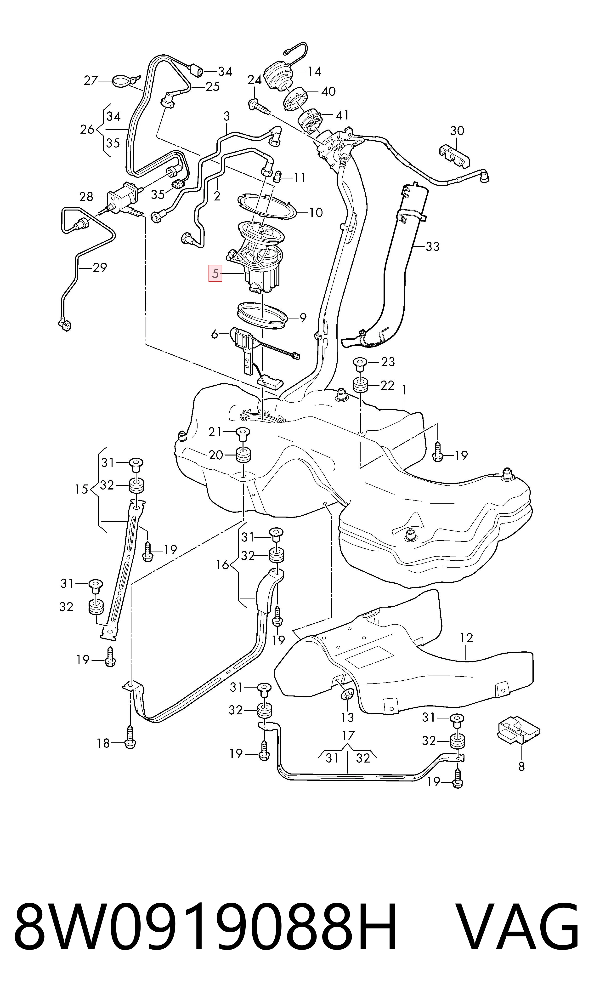 8W0919088H VAG Електробензонасос