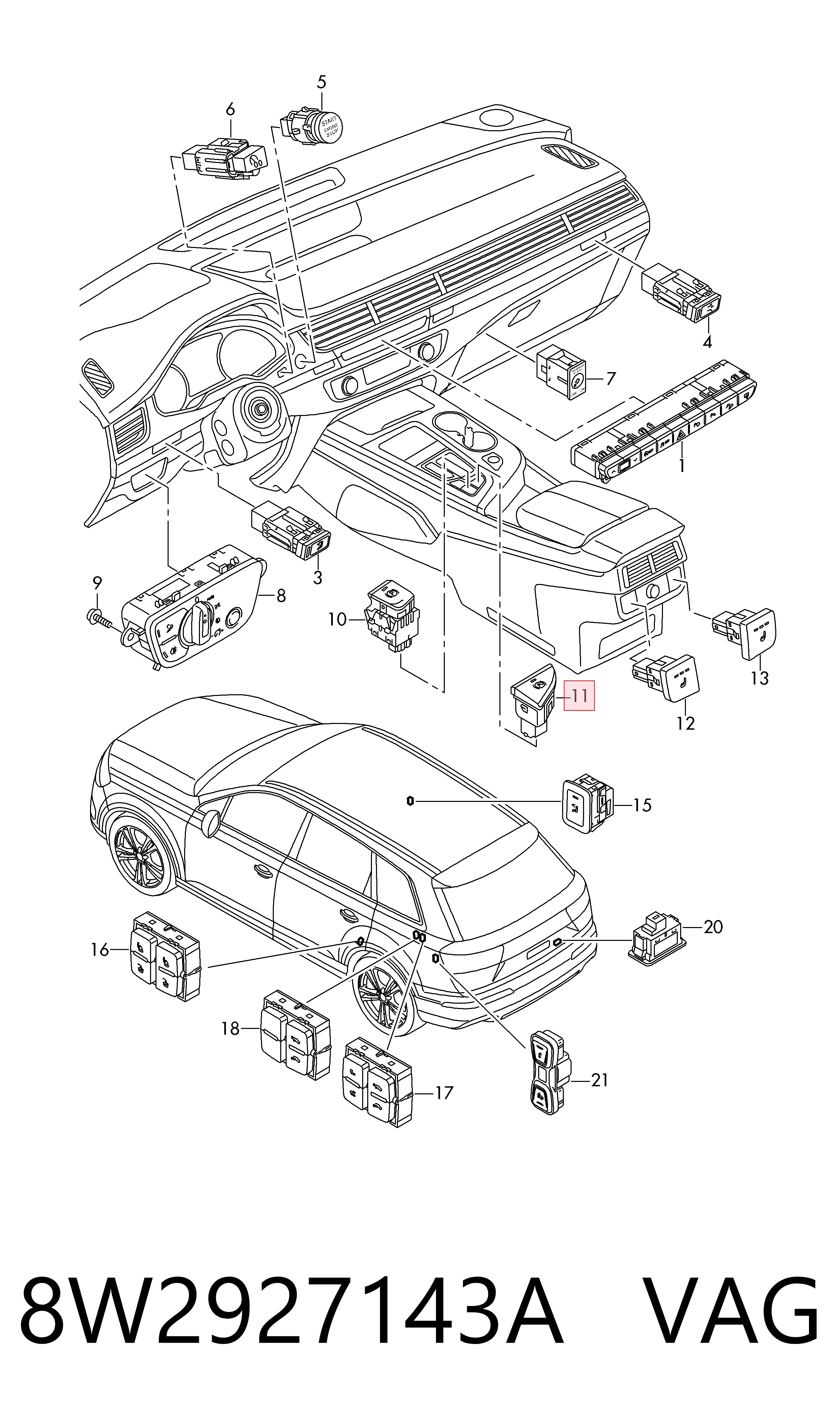  VAG 8W2927143A ціна, від 26.60 USD