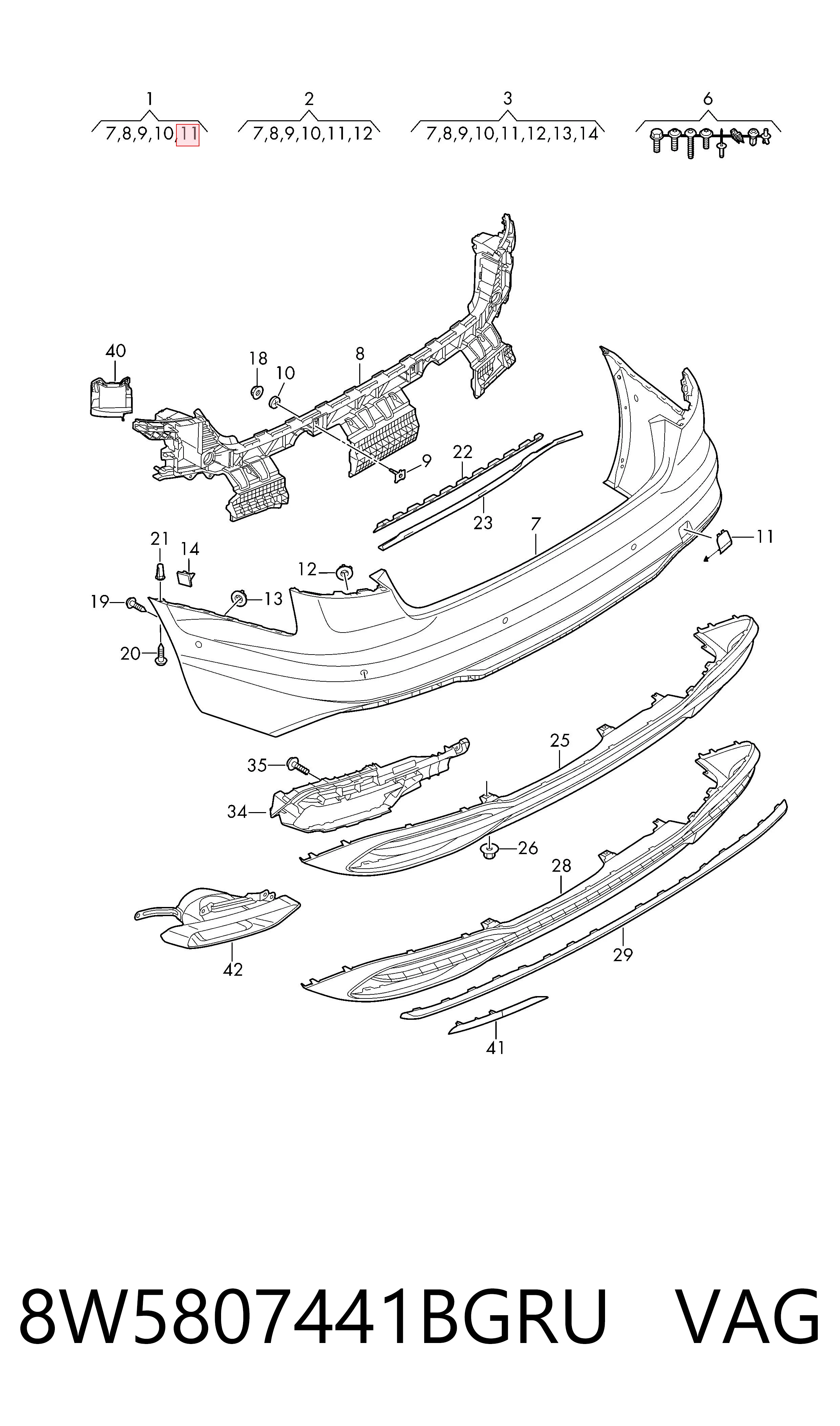8W5807441BGRU VAG 