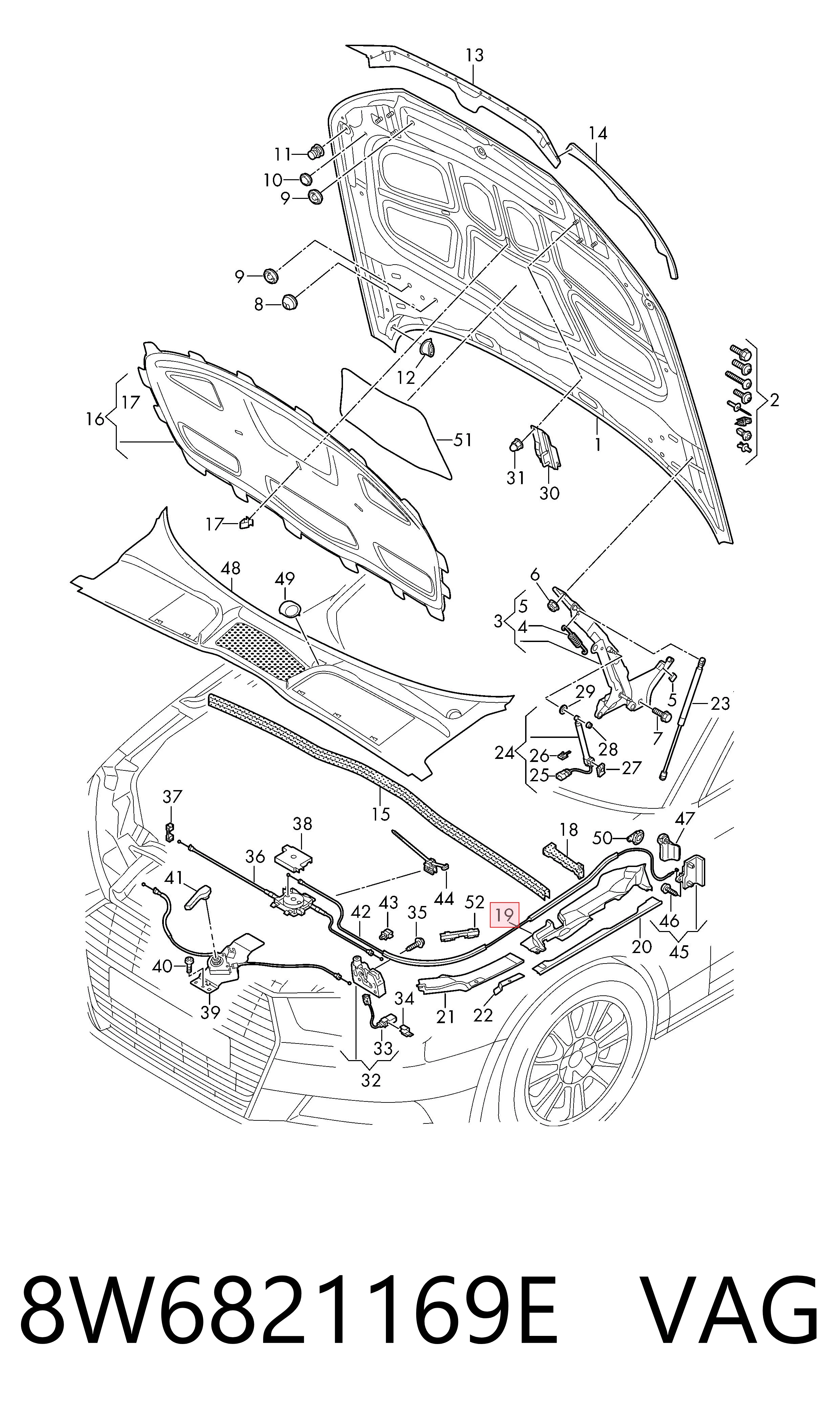 Заглушка жабо збоку VAG 8W6821169E ціна, від 12.98 USD