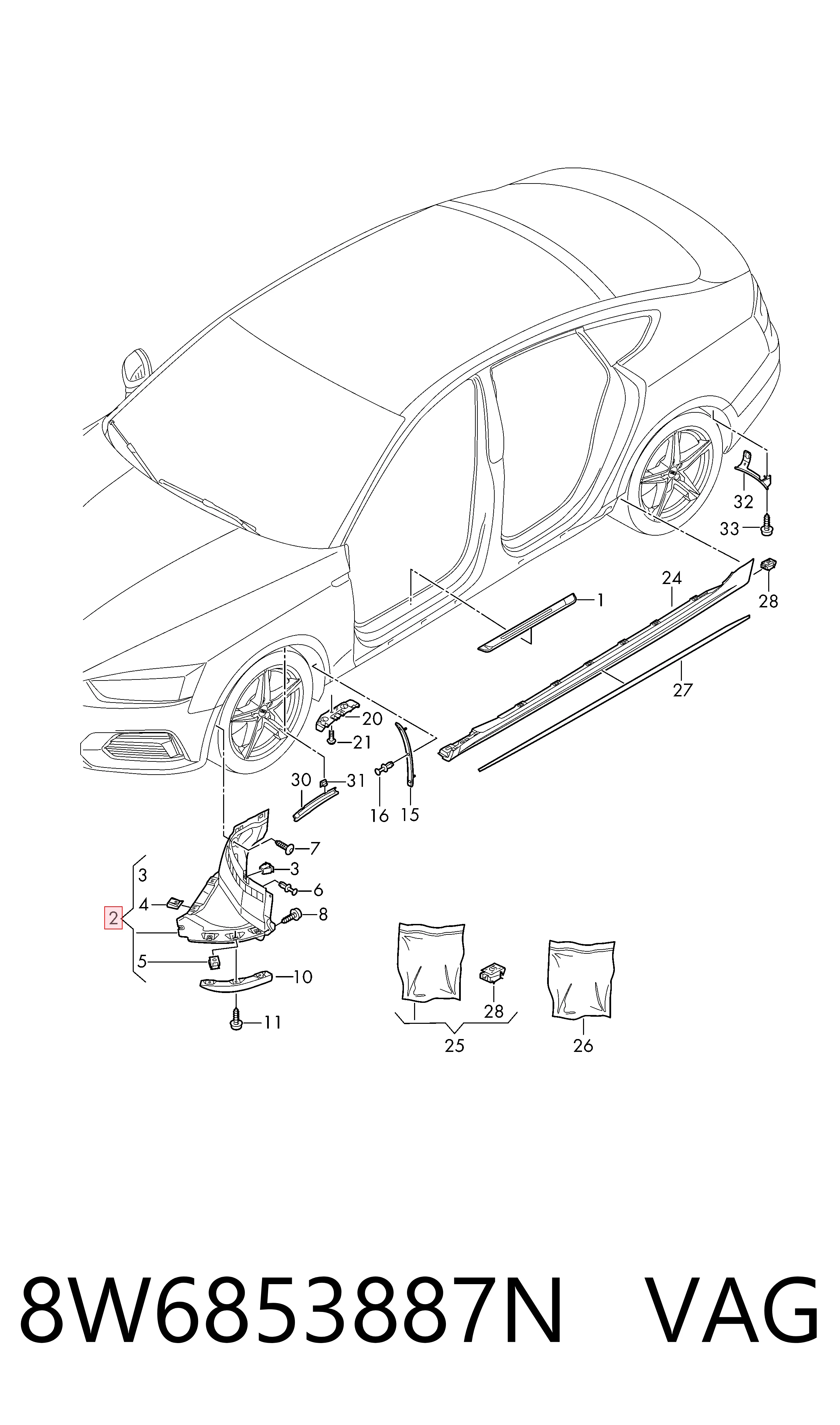 VAG 8W6853887N ціна, від 31.76 USD