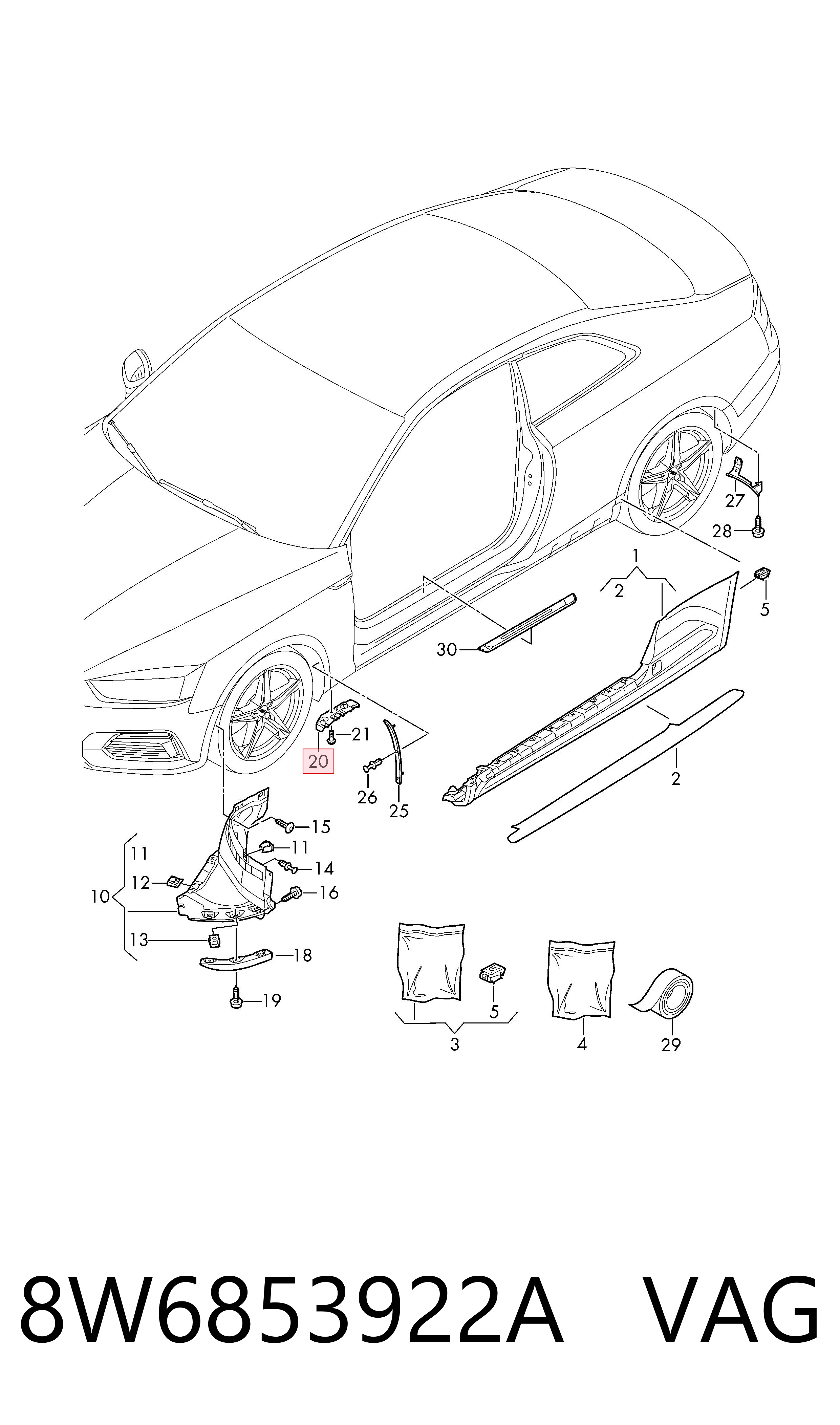  VAG 8W6853922A ціна, від 8.47 USD