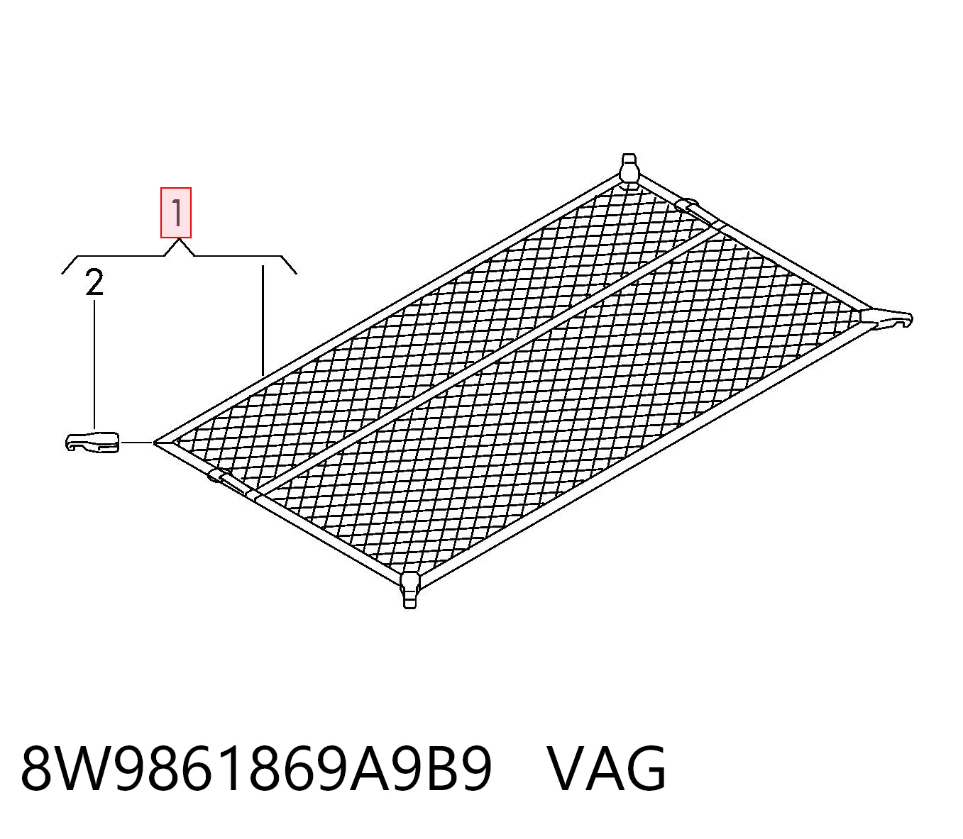 8W9861869A9B9 VAG Сітка багажного відсіку