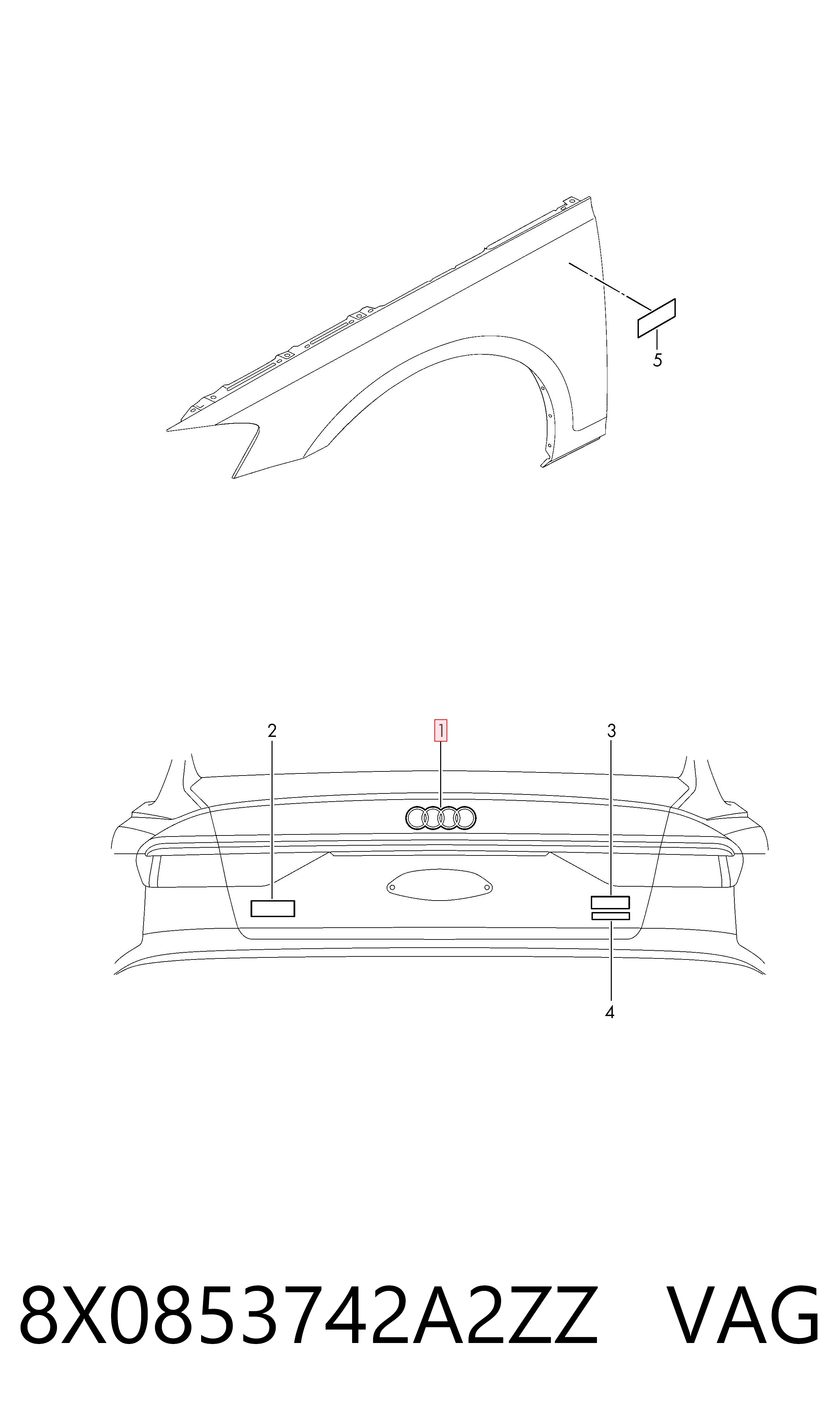 Купити Емблема кришки багажника Audi Q3  F3B