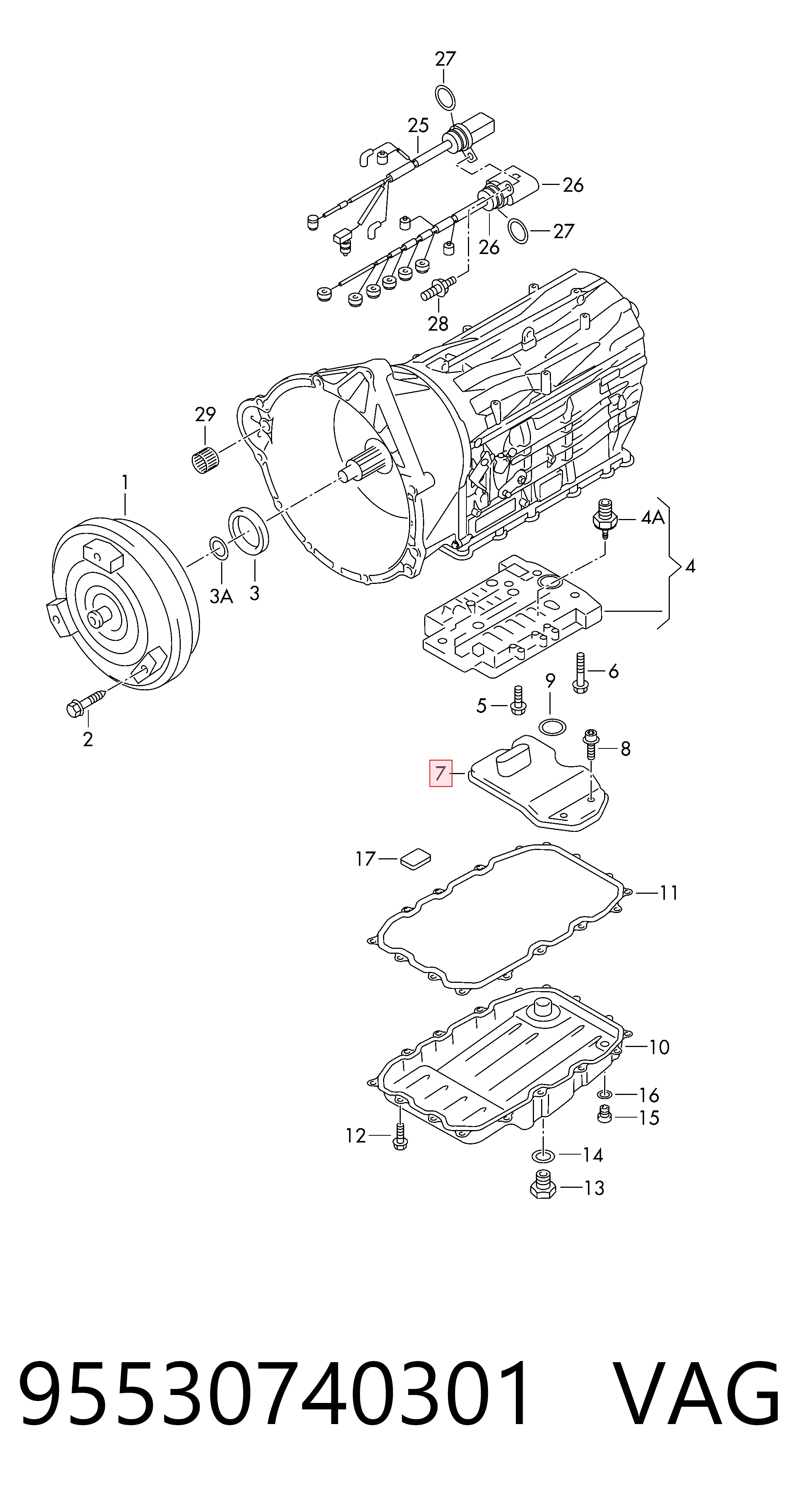 Фільтр коробки автомат VAG 95530740301 ціна, від 38.99 USD