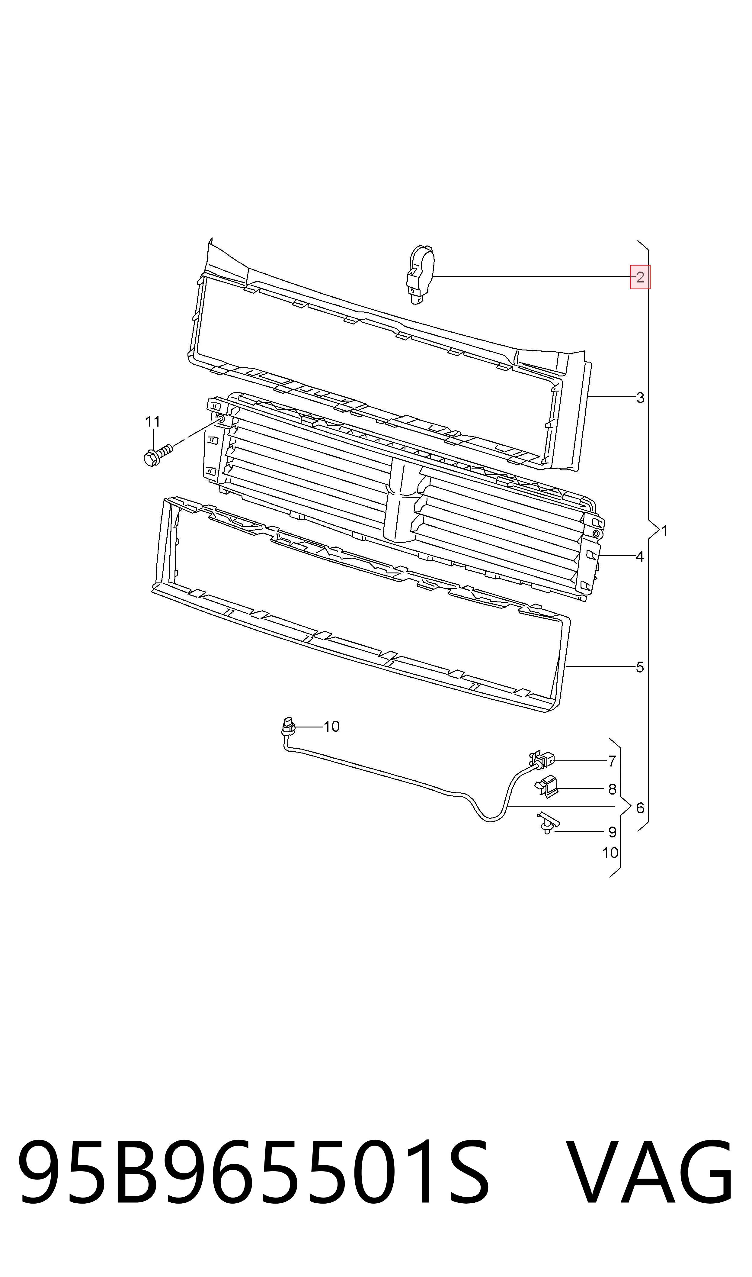 Купити 95B965501S VAG Привід (моторчик) жалюзі радіатора