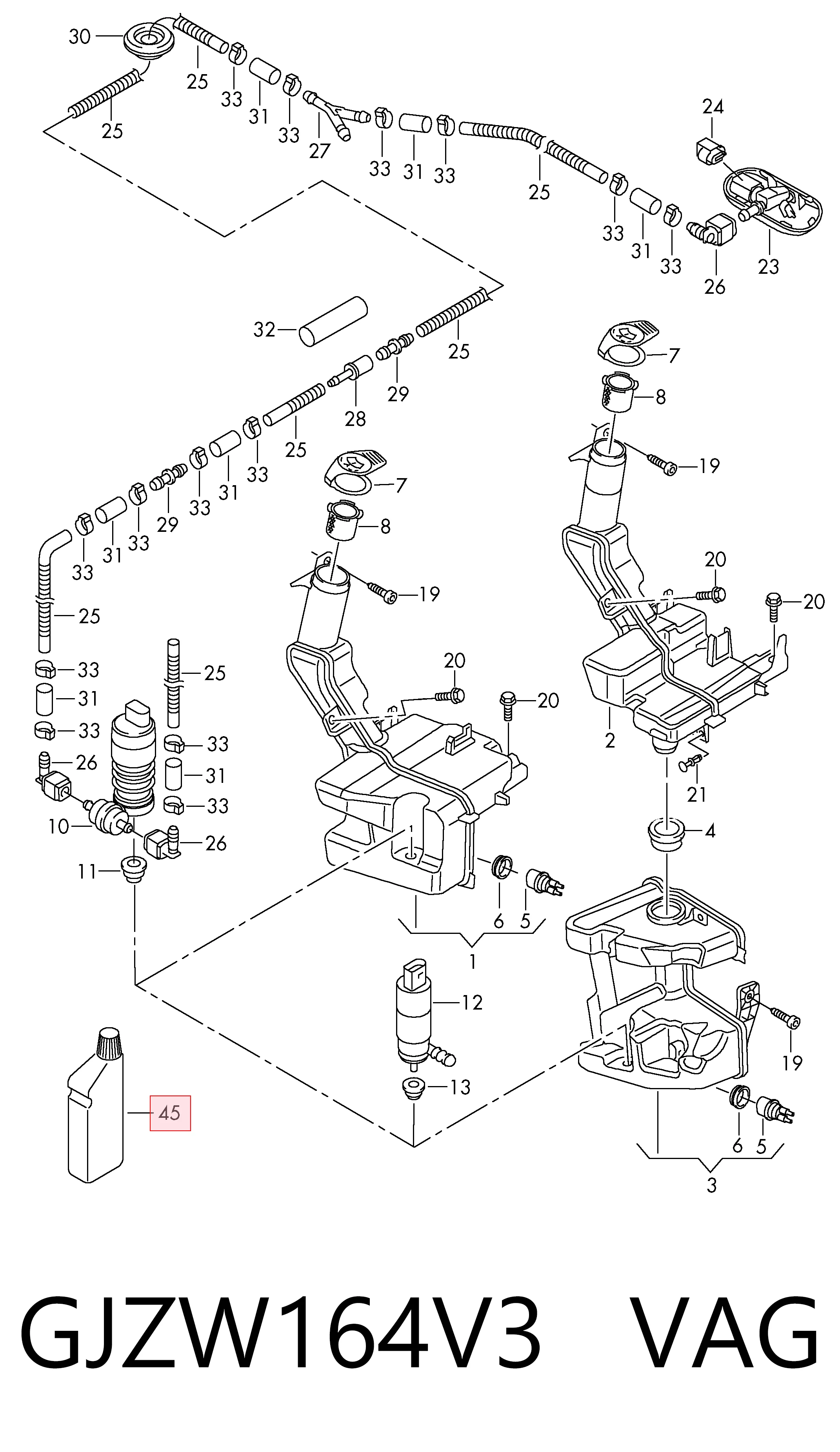 GJZW164V3 VAG Рідина омивача морозостійка