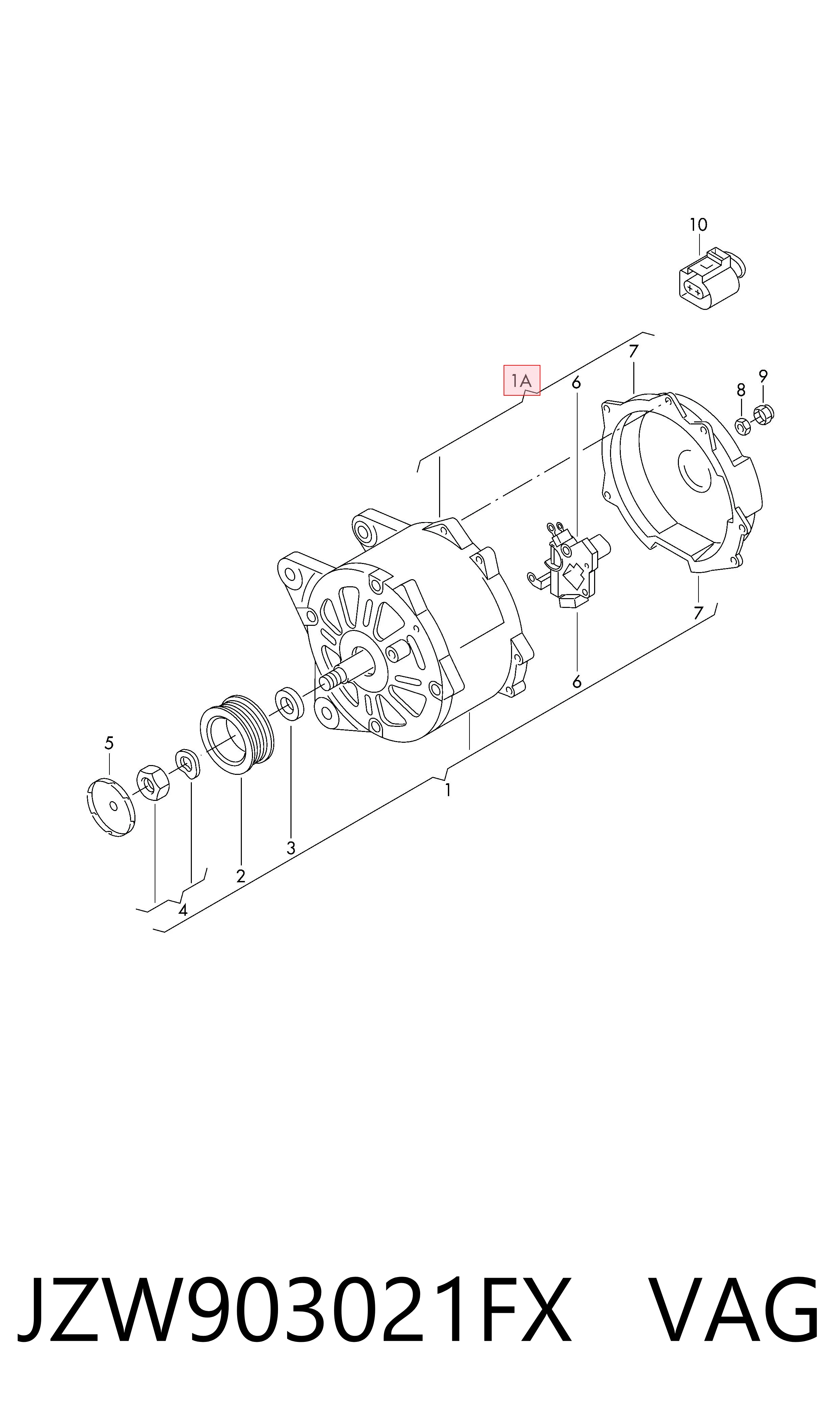 JZW903021FX VAG Авто генератор
