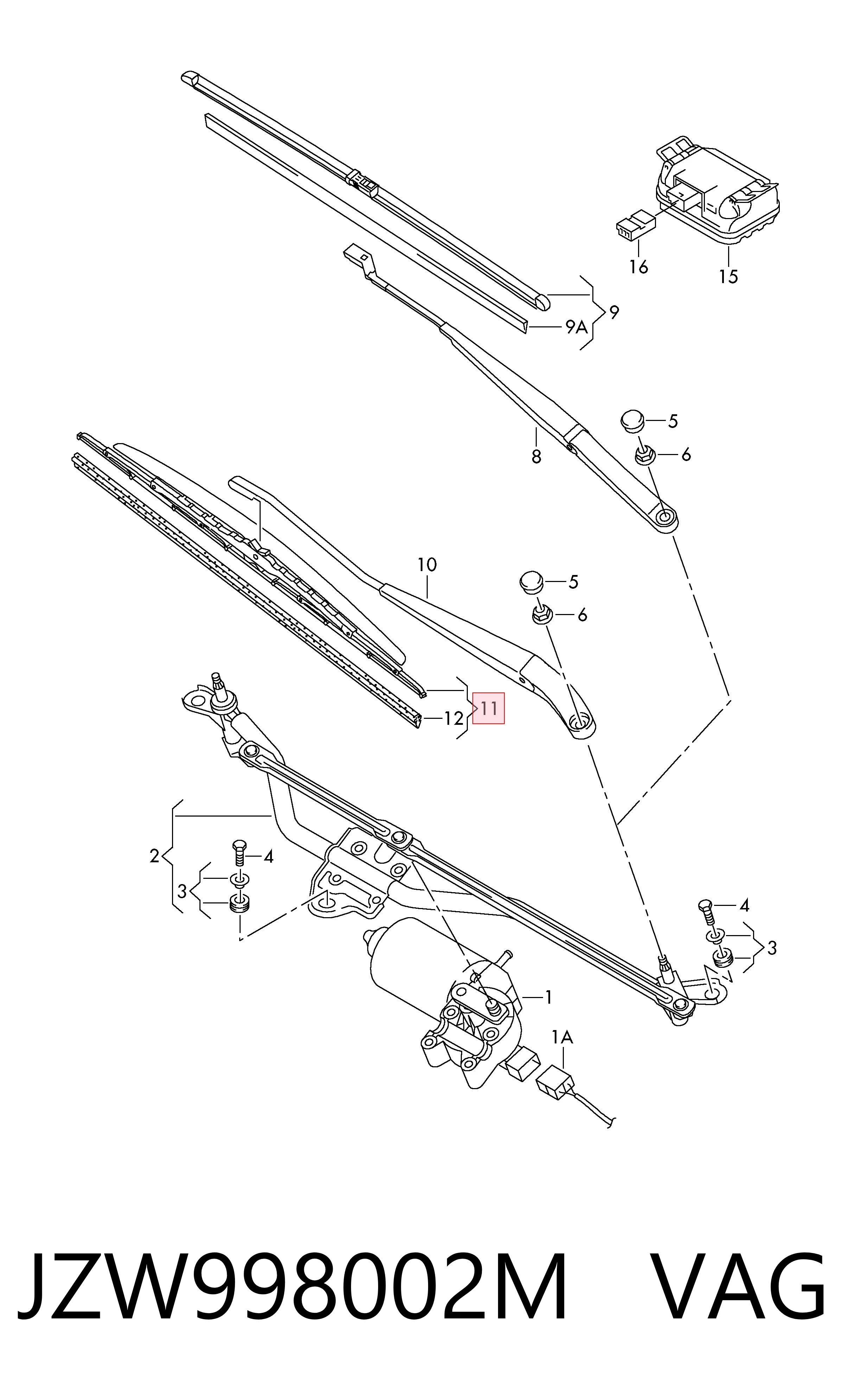 JZW998002M VAG Склоочисники лобового скла