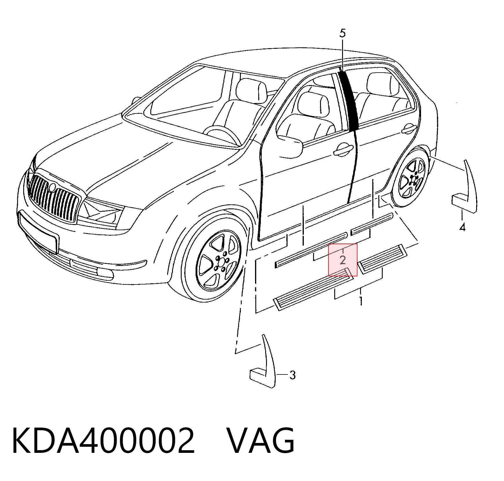 KDA400002 VAG Молдинги дверей, комплект