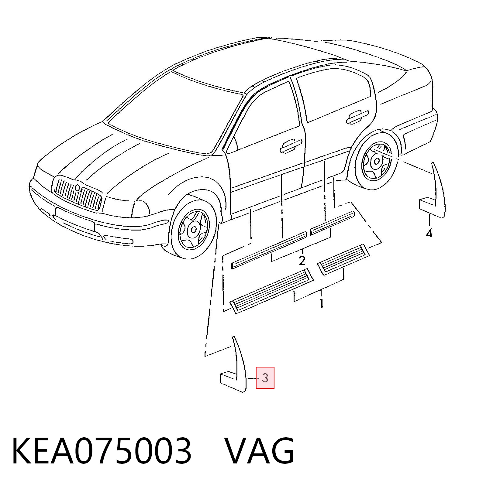 KEA075003 VAG Комплект передніх бризковиків