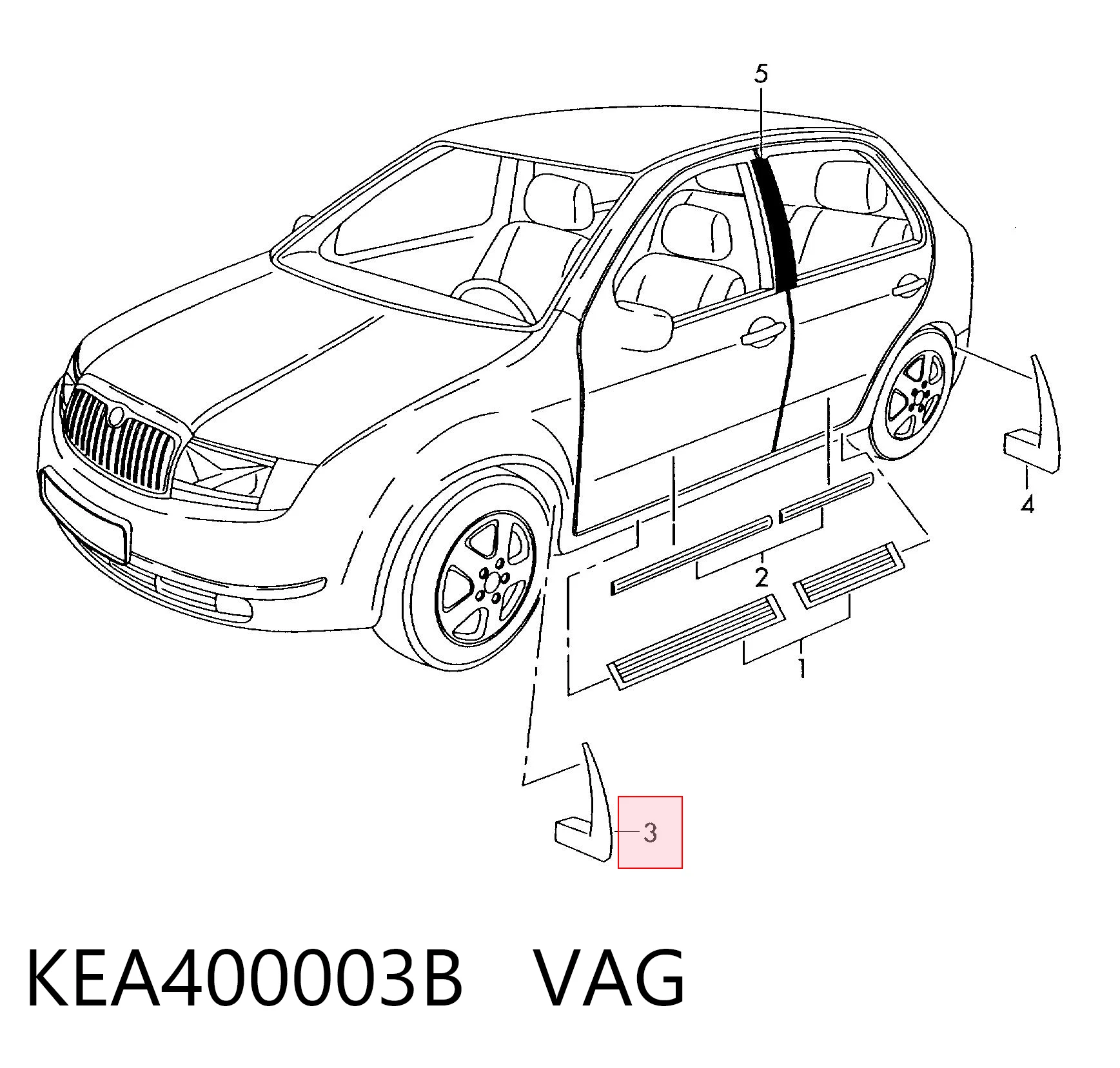 KEA400003B VAG Комплект передніх бризковиків