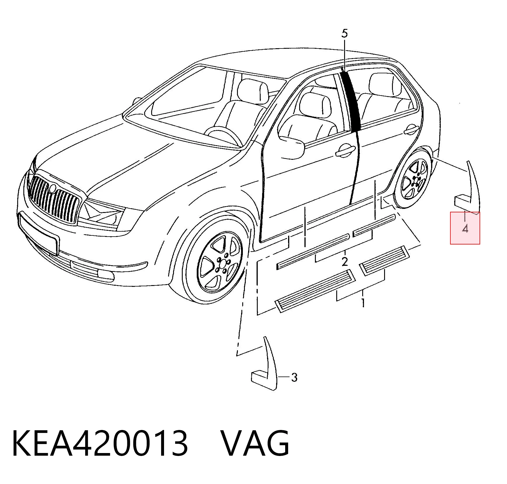 Бризковики задні, комплект на Skoda Fabia I 6Y5