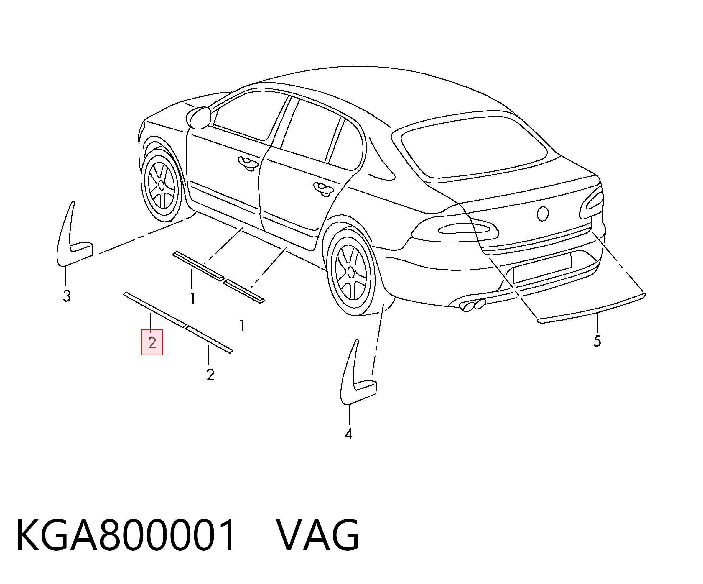 KGA800001 VAG Молдинги дверей, комплект
