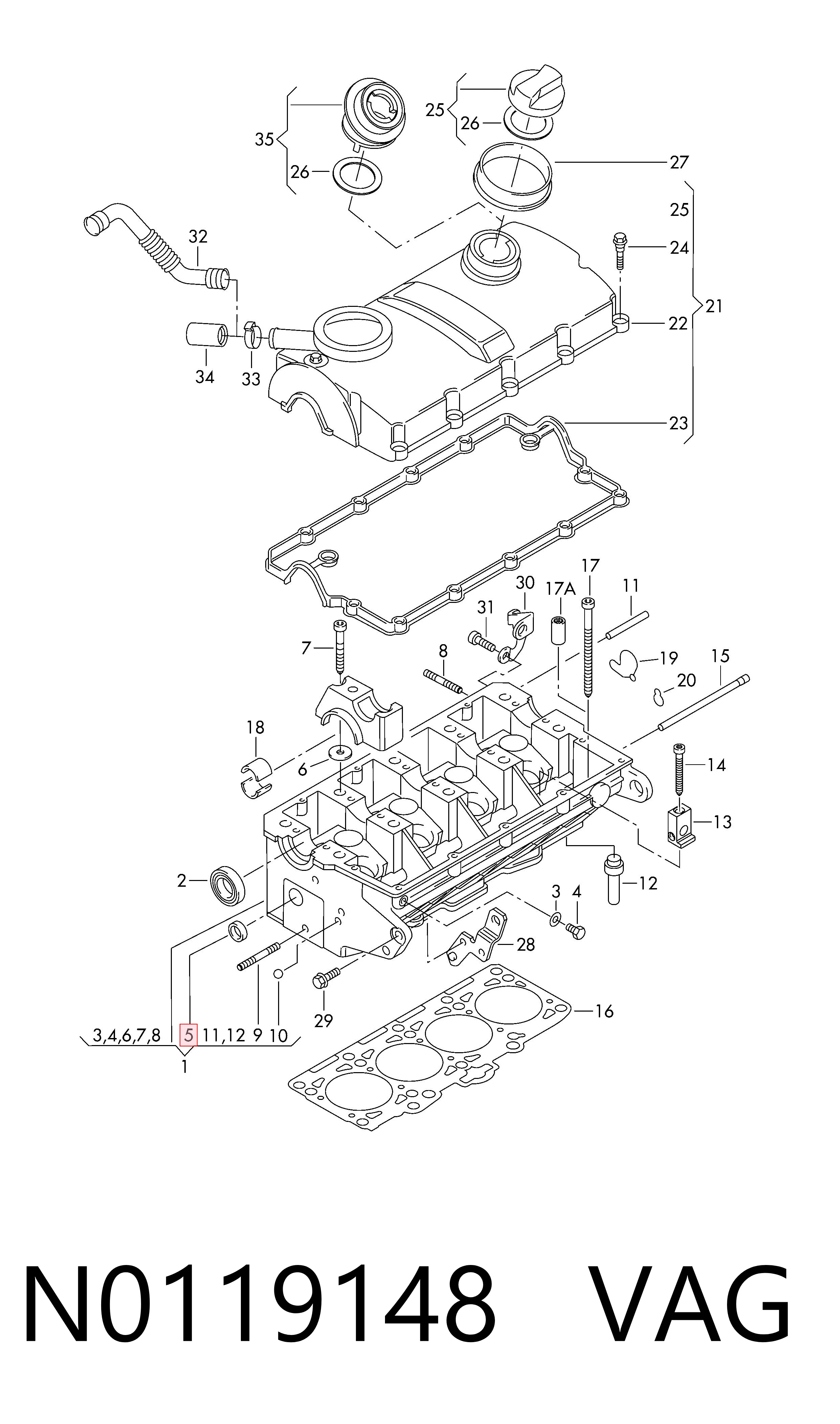 Заглушка ГБЦ/блоку циліндрів Bentley N0119149 ціна, від 0.53 USD