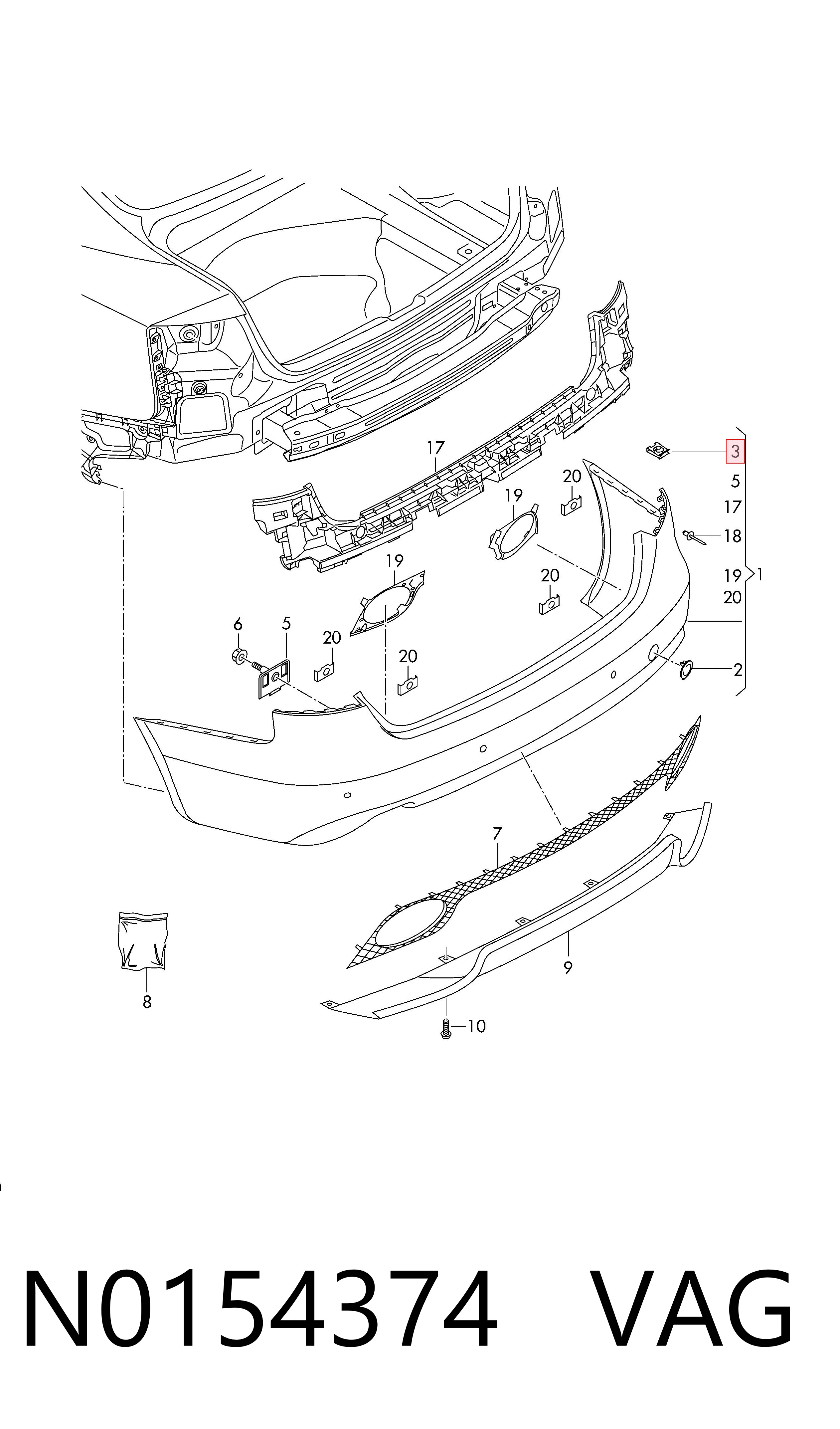  VAG N0154374 ціна, від 0.84 USD