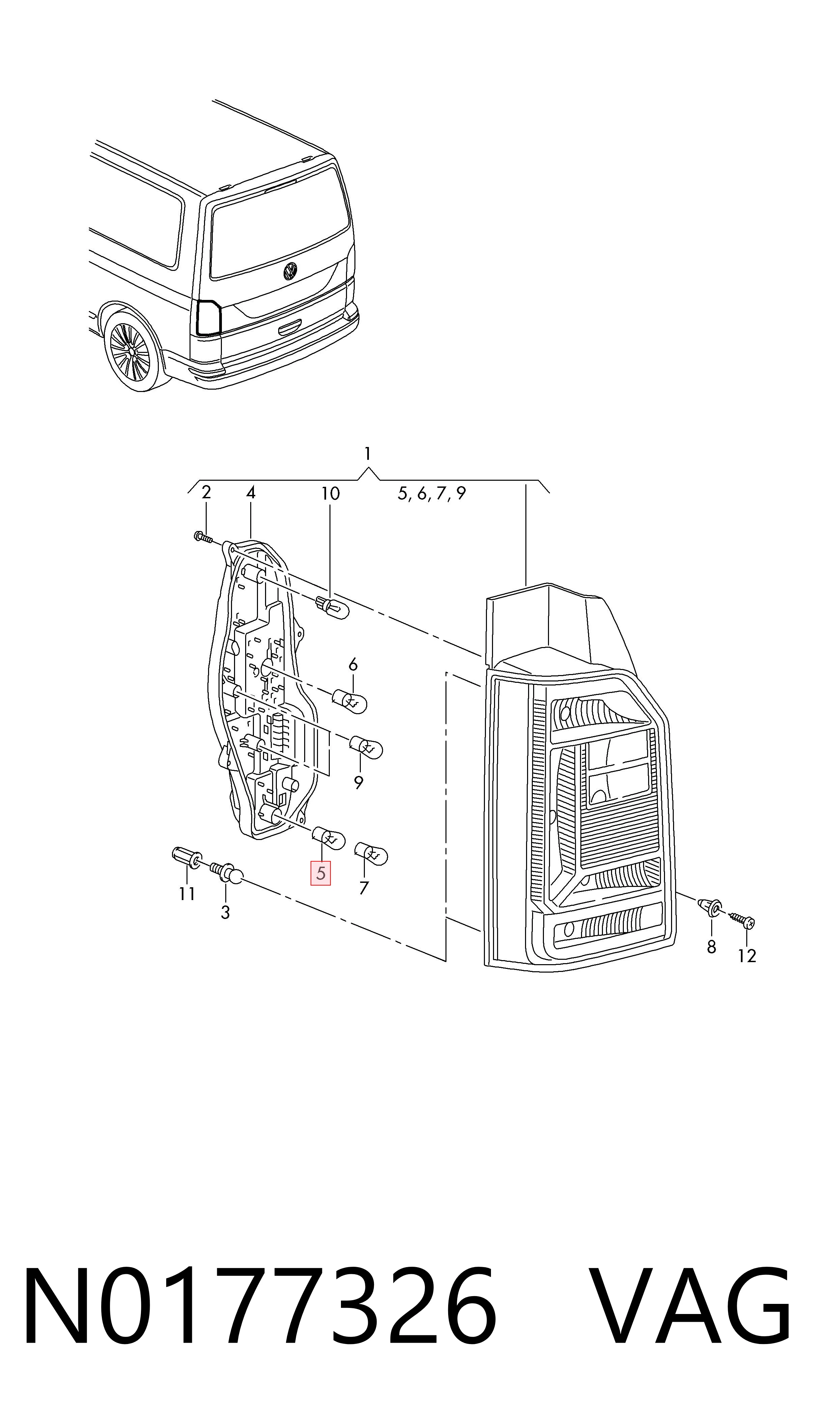 N0177326 VAG Лампа автомобільна