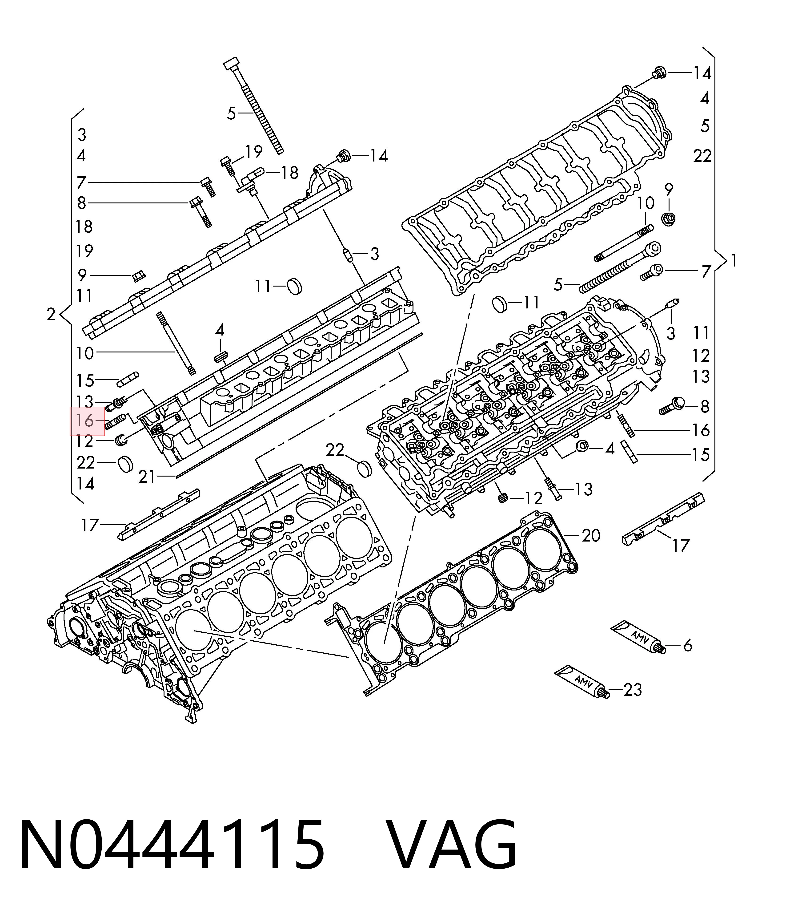Купити N0444115 VAG Шпилька випускного колектора