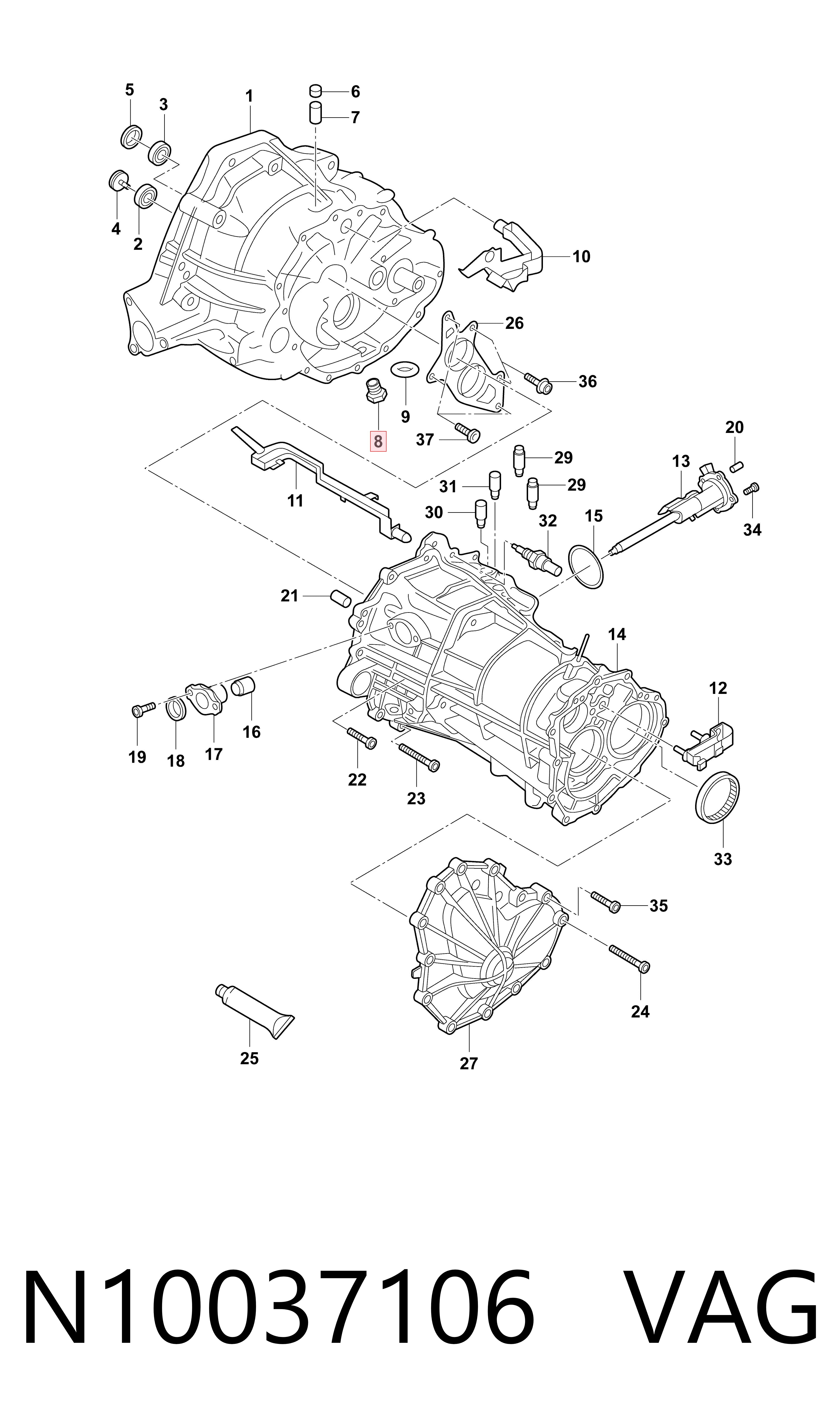 N10037106 VAG Пробка піддона АКПП