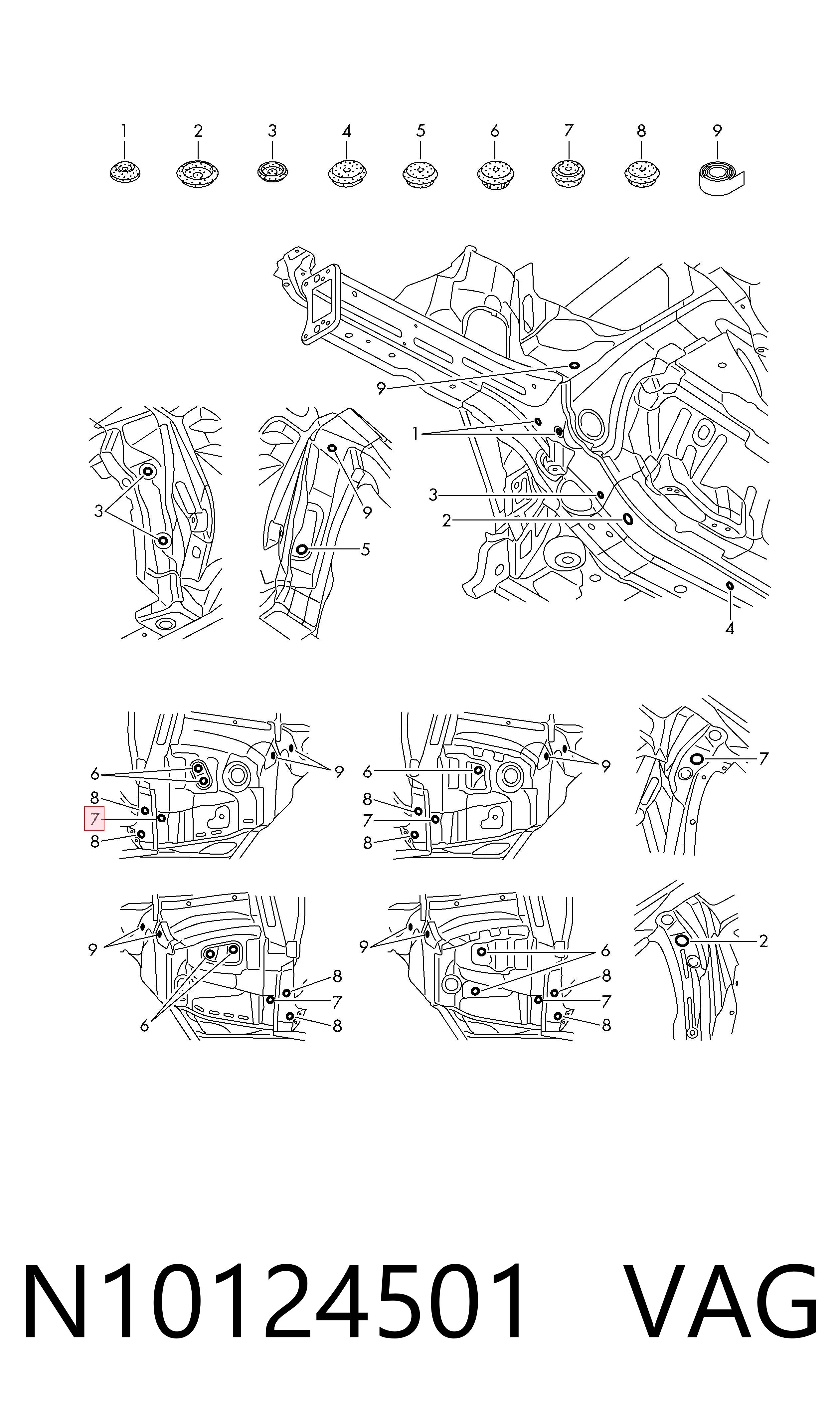  VAG N10124501 ціна, від 0.57 USD