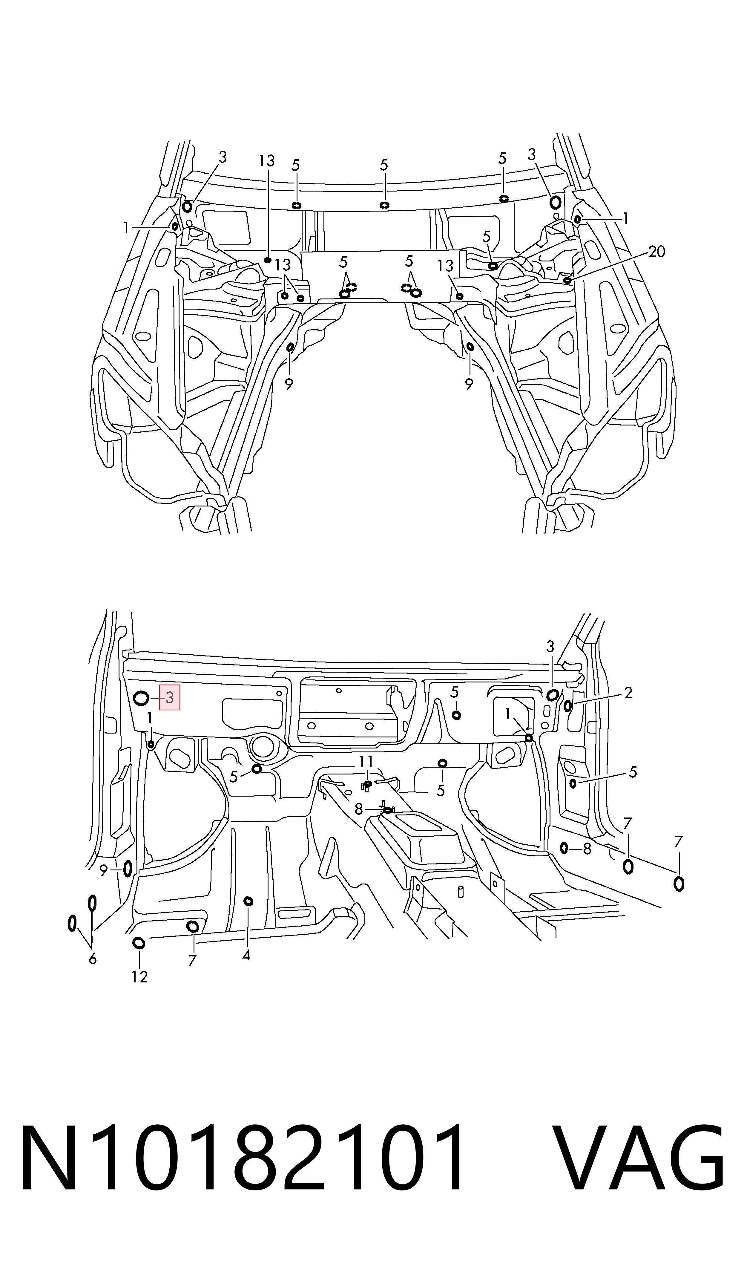  Заглушка днища кузова Volkswagen Passat 