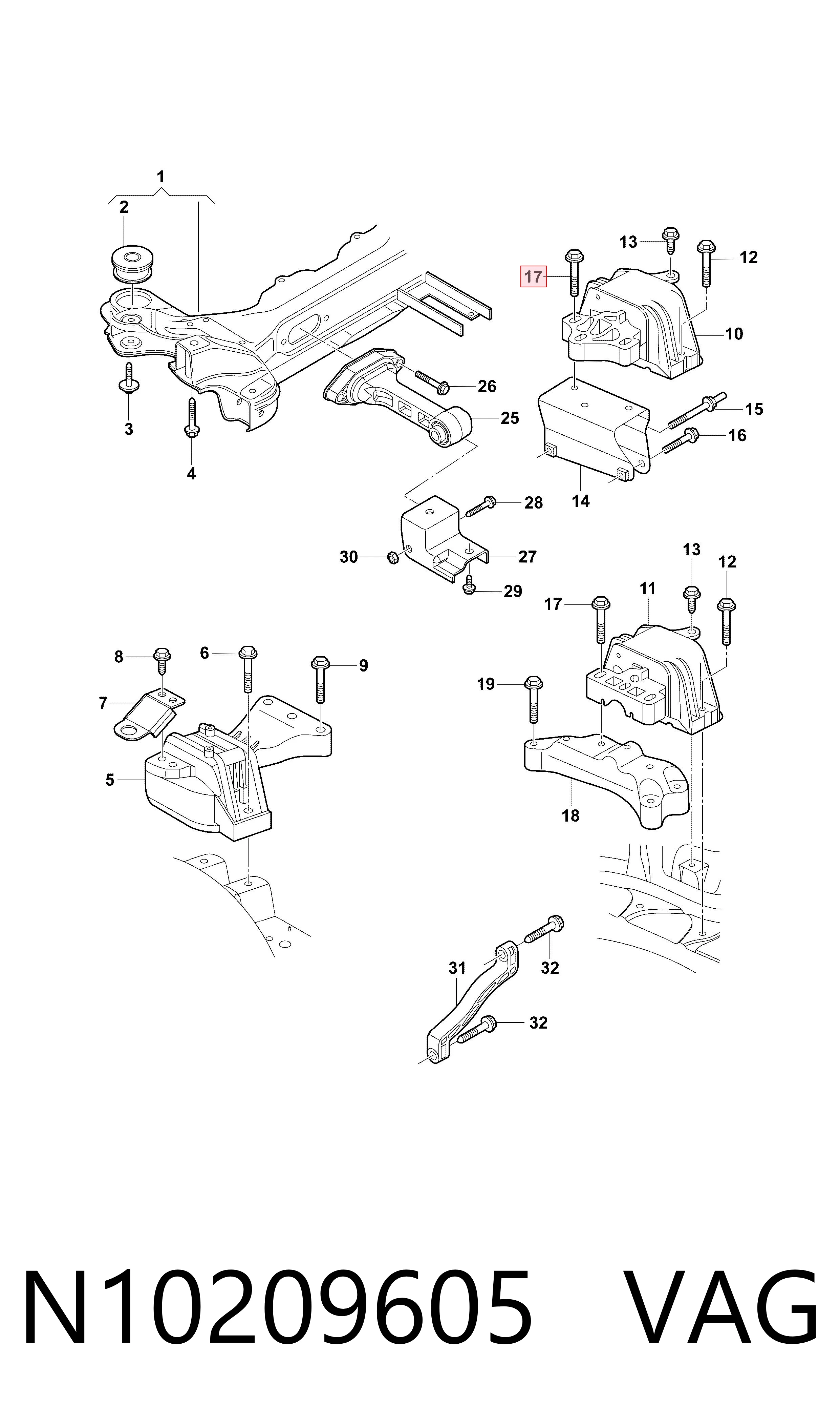 Болт VAG N10209605 ціна, від 4.35 USD