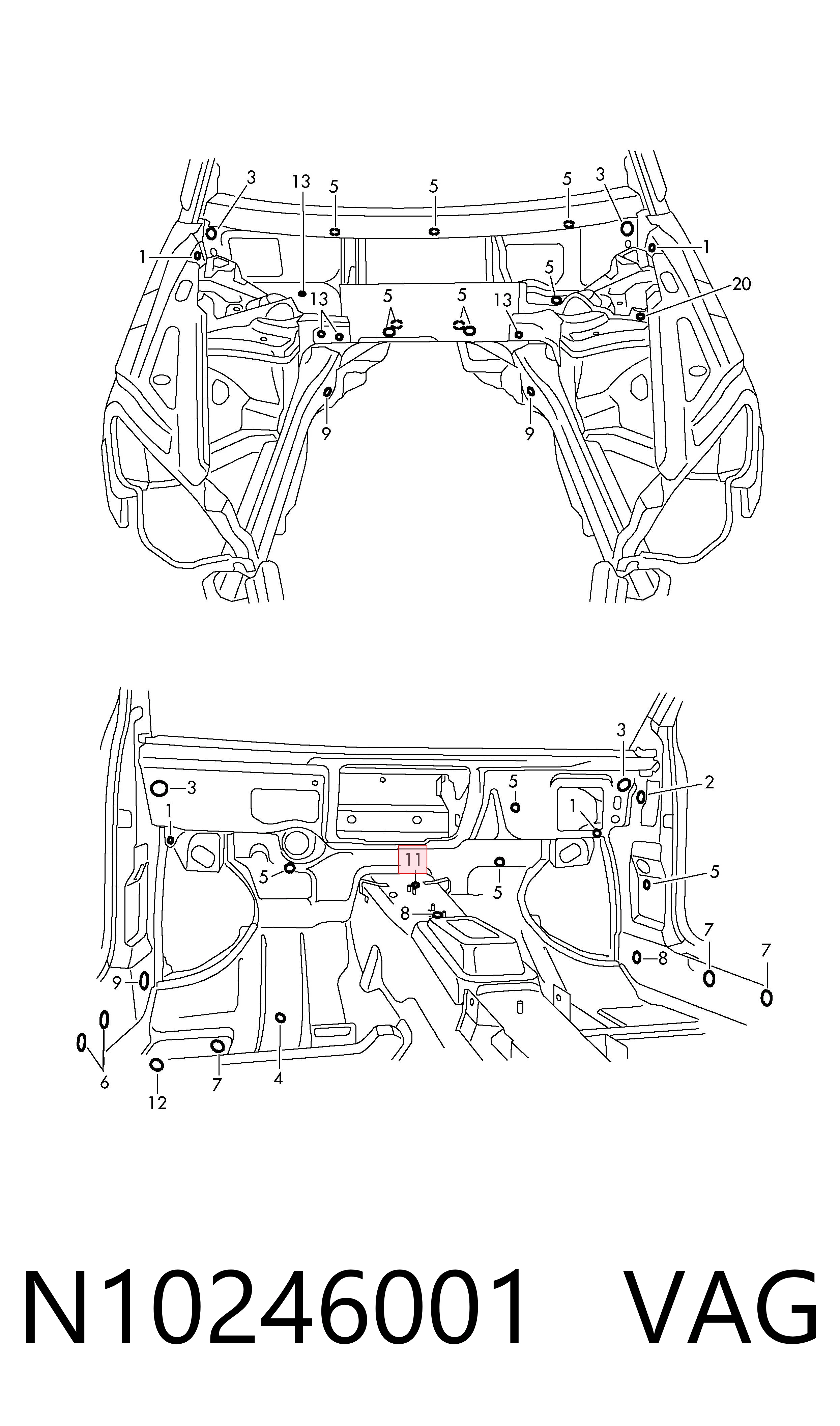  VAG N10246001 ціна, від 0.89 USD