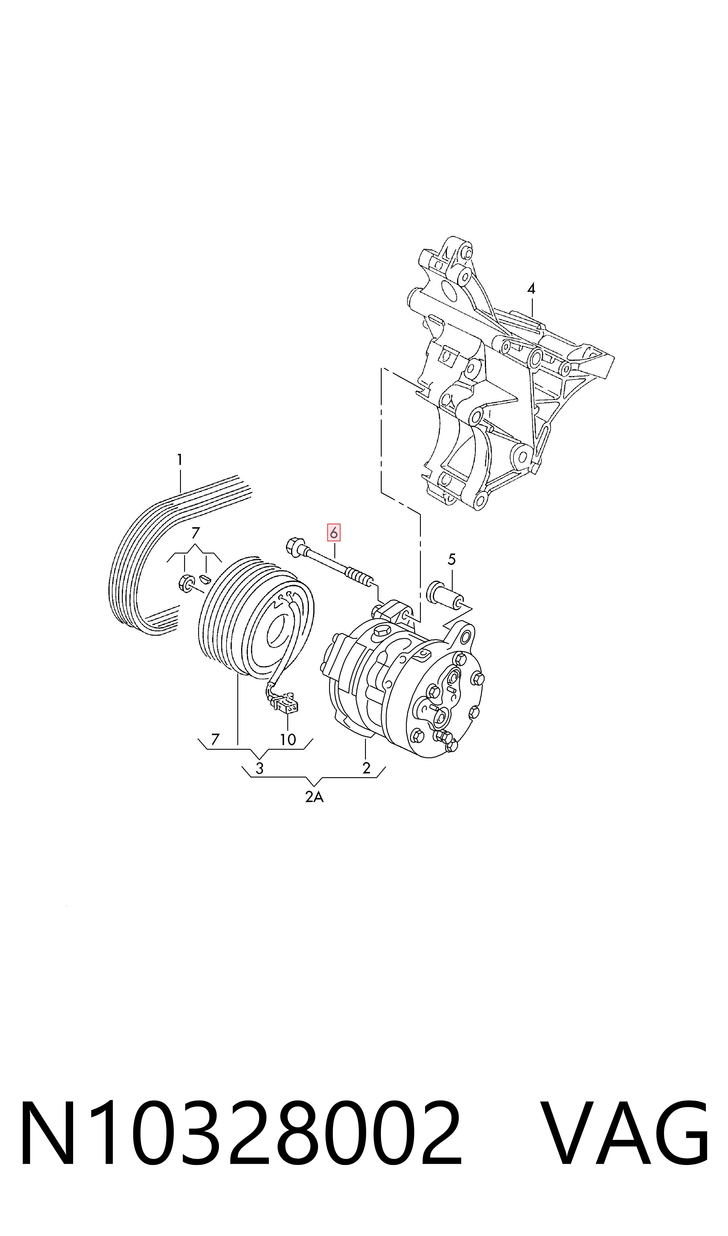 N10328002 VAG Болт подушки рами кузова