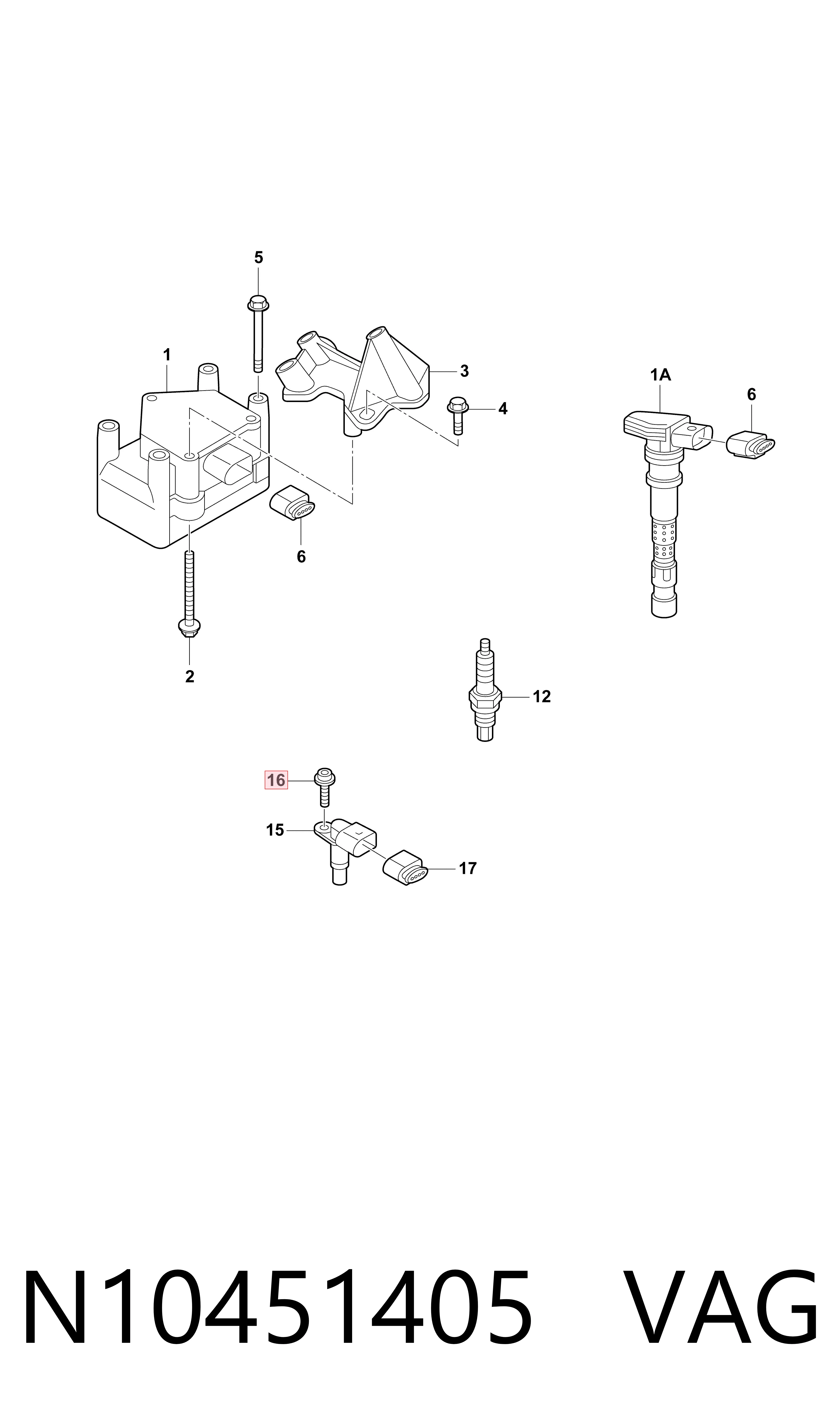 Болт VAG N10451405 ціна, від 0.56 USD