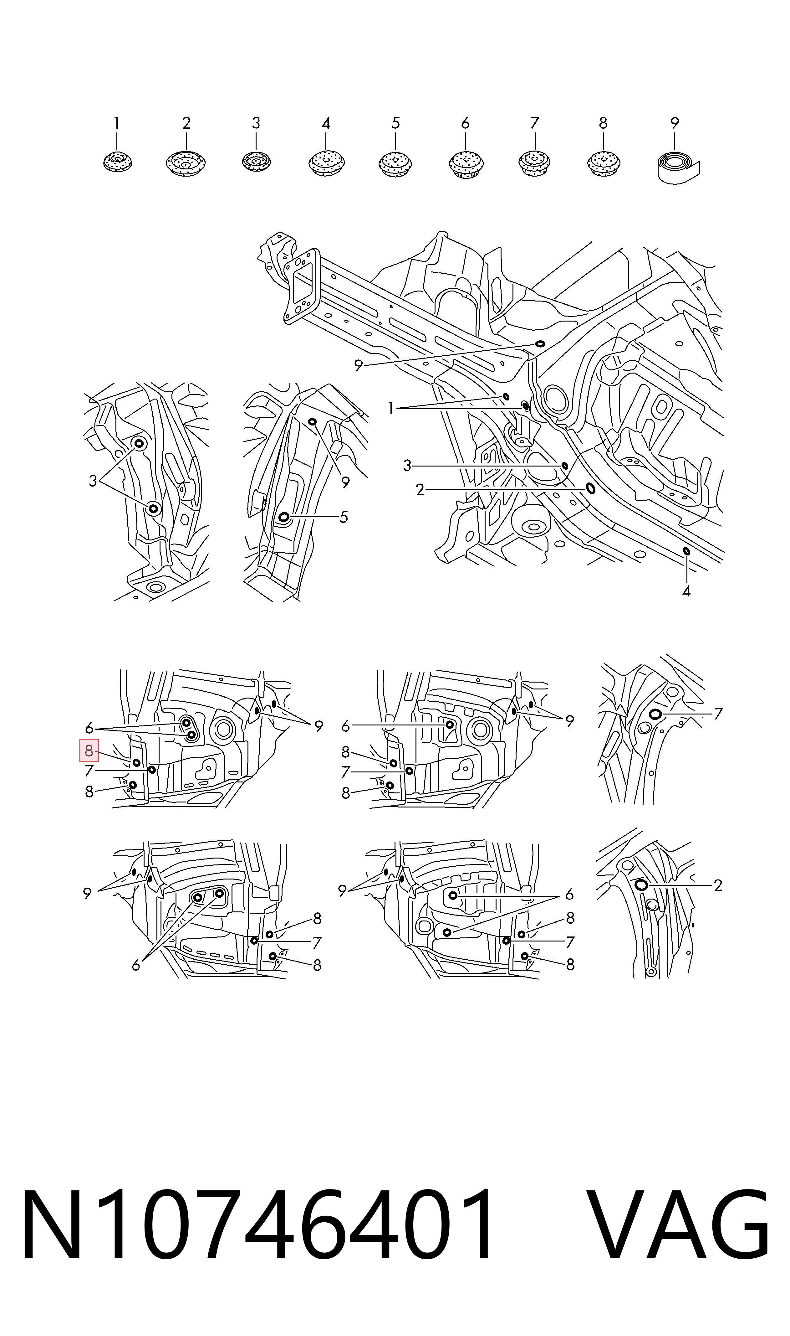  VAG N10746401 ціна, від 0.76 USD