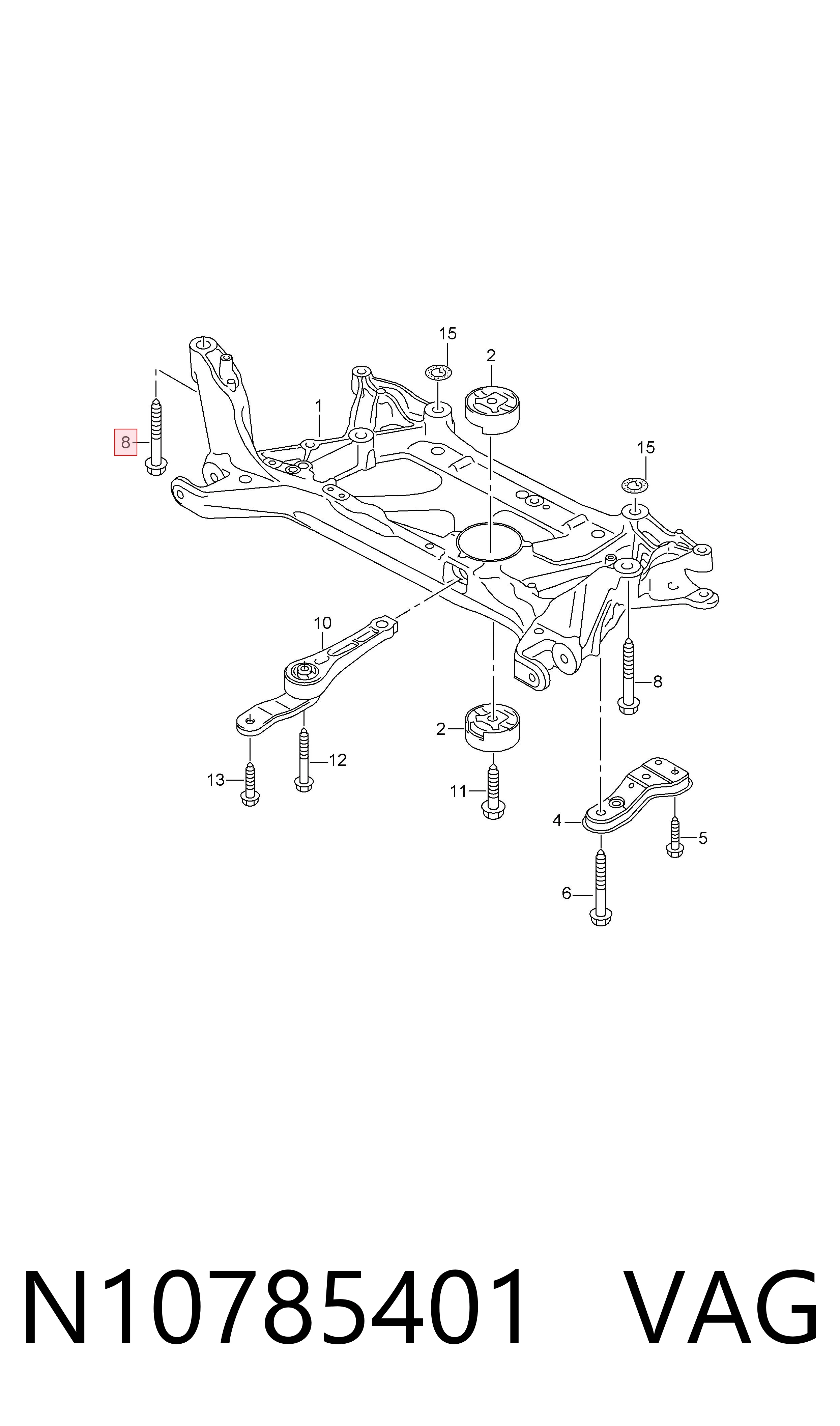 Болт VAG N10785401 ціна, від 3.81 USD