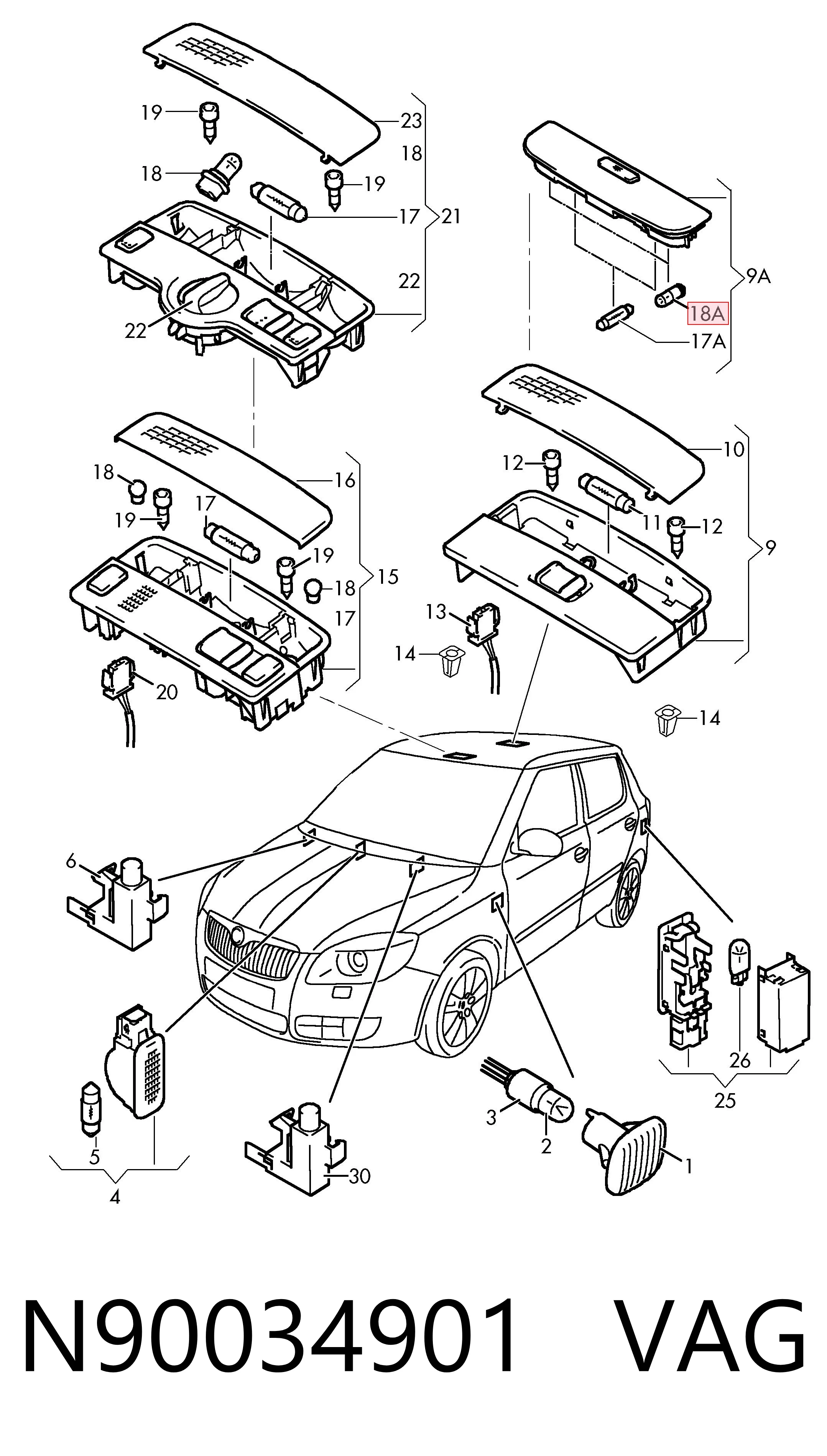 Лампи VAG N90034901 ціна, від 0.36 USD
