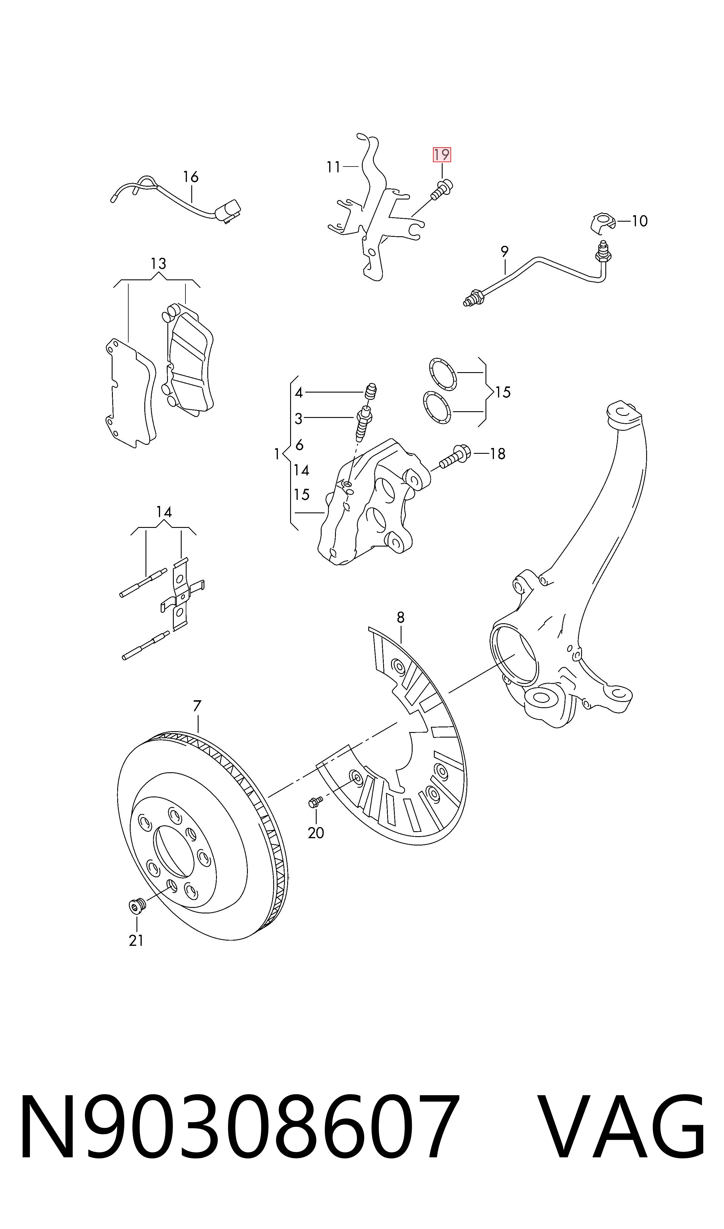 Болт VAG N90308607 ціна, від 1.86 USD
