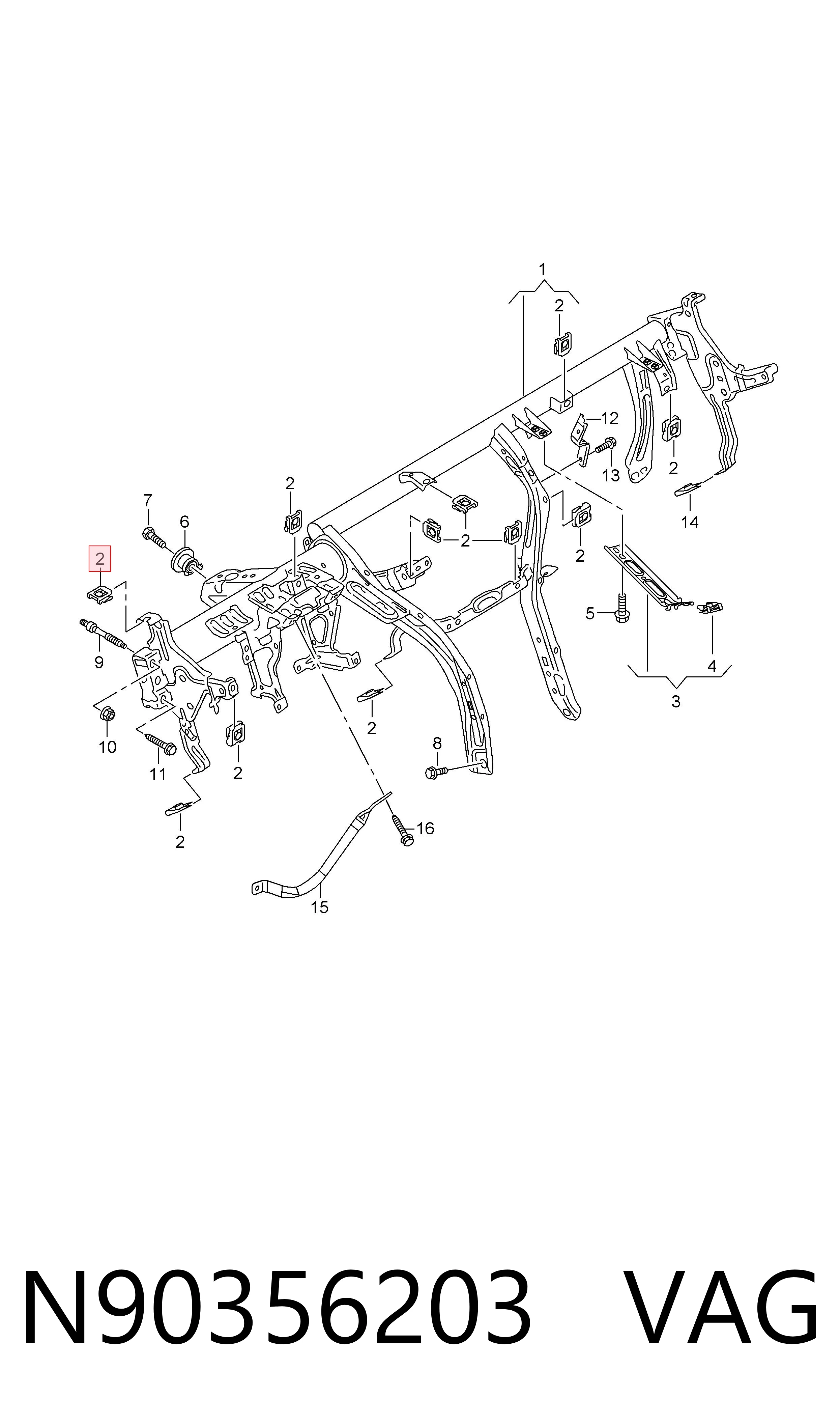  VAG N90356203 ціна, від 0.57 USD