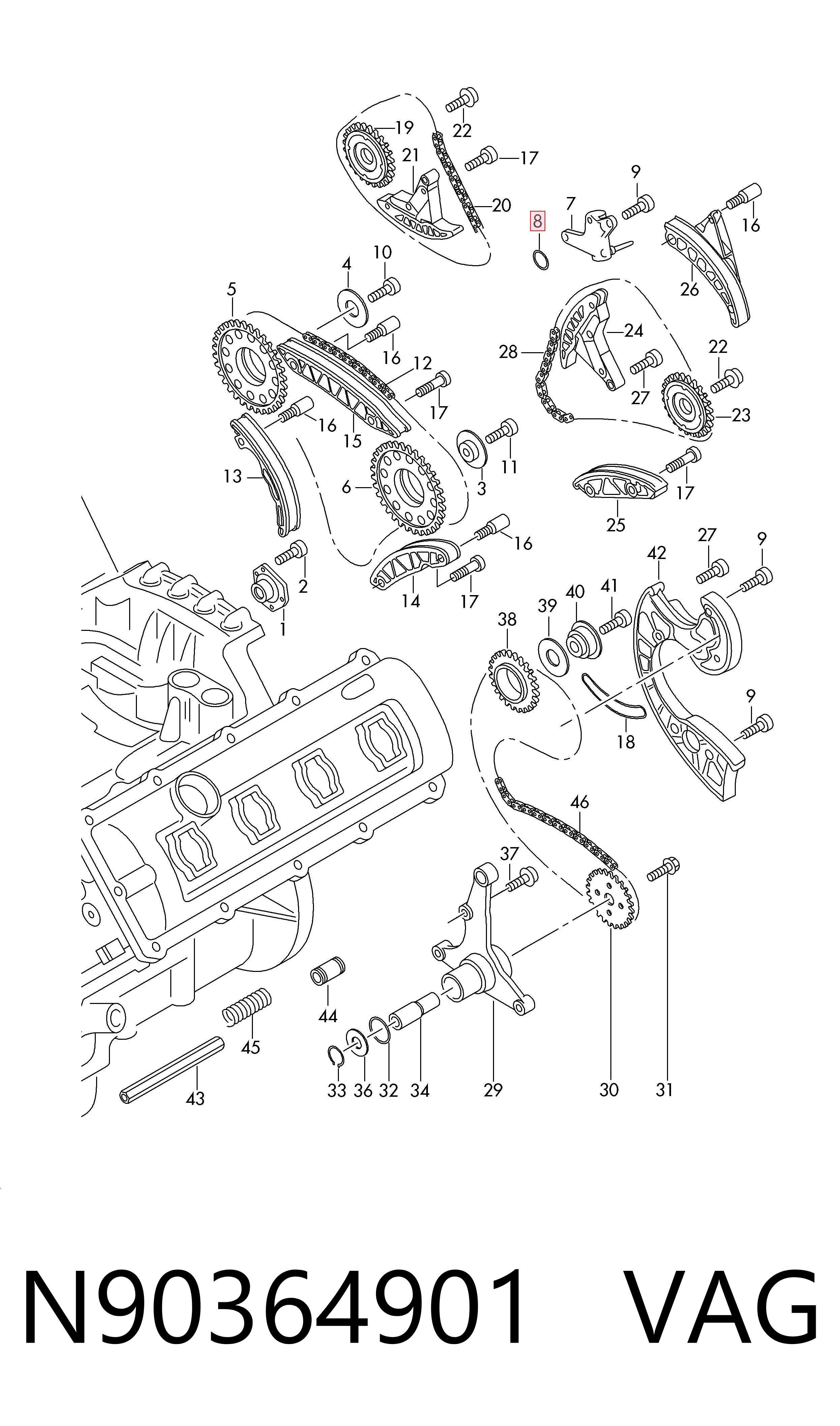  VAG N90364901 ціна, від 2.34 USD