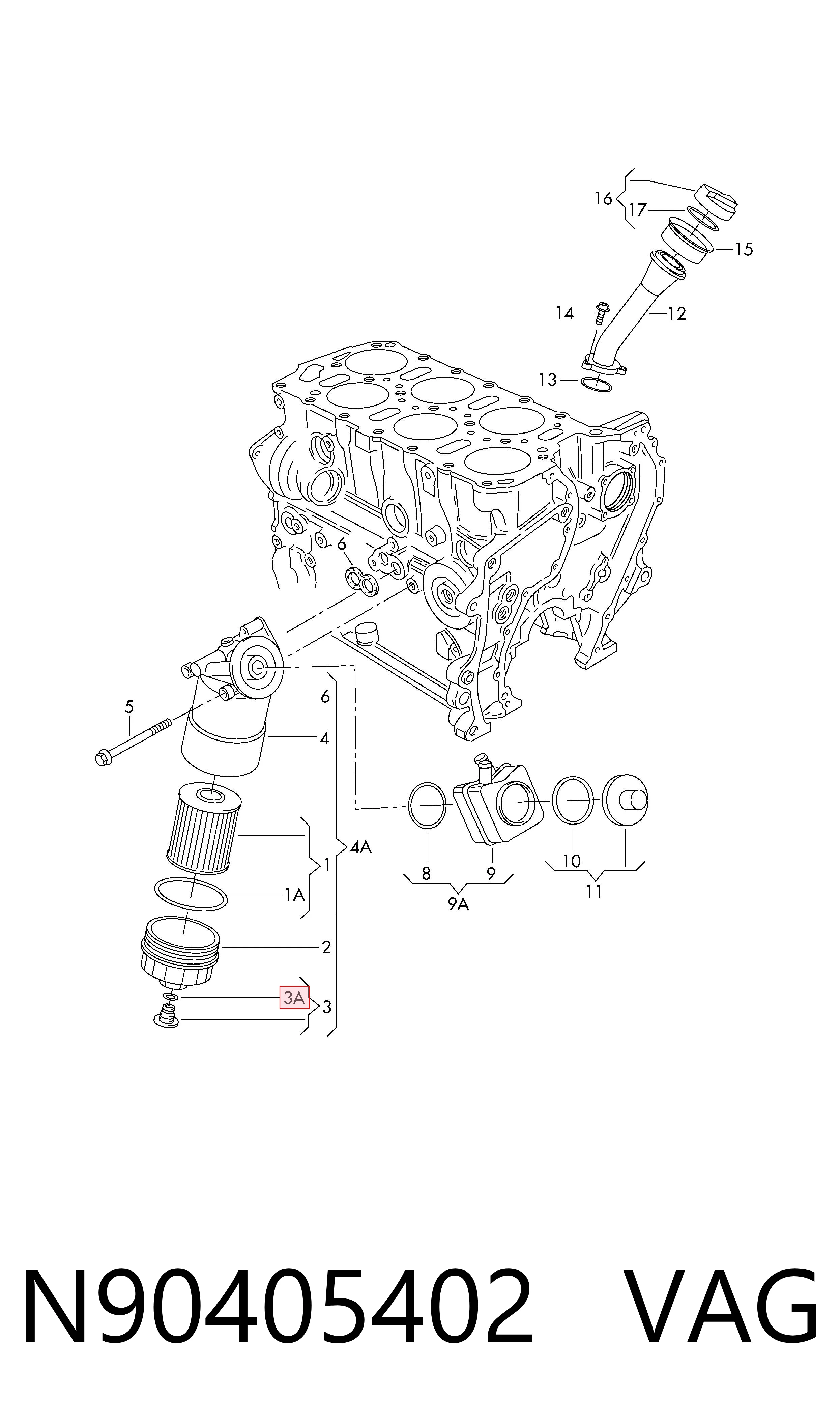 N90405402 VAG Прокладка кришки горловини, маслозаливної
