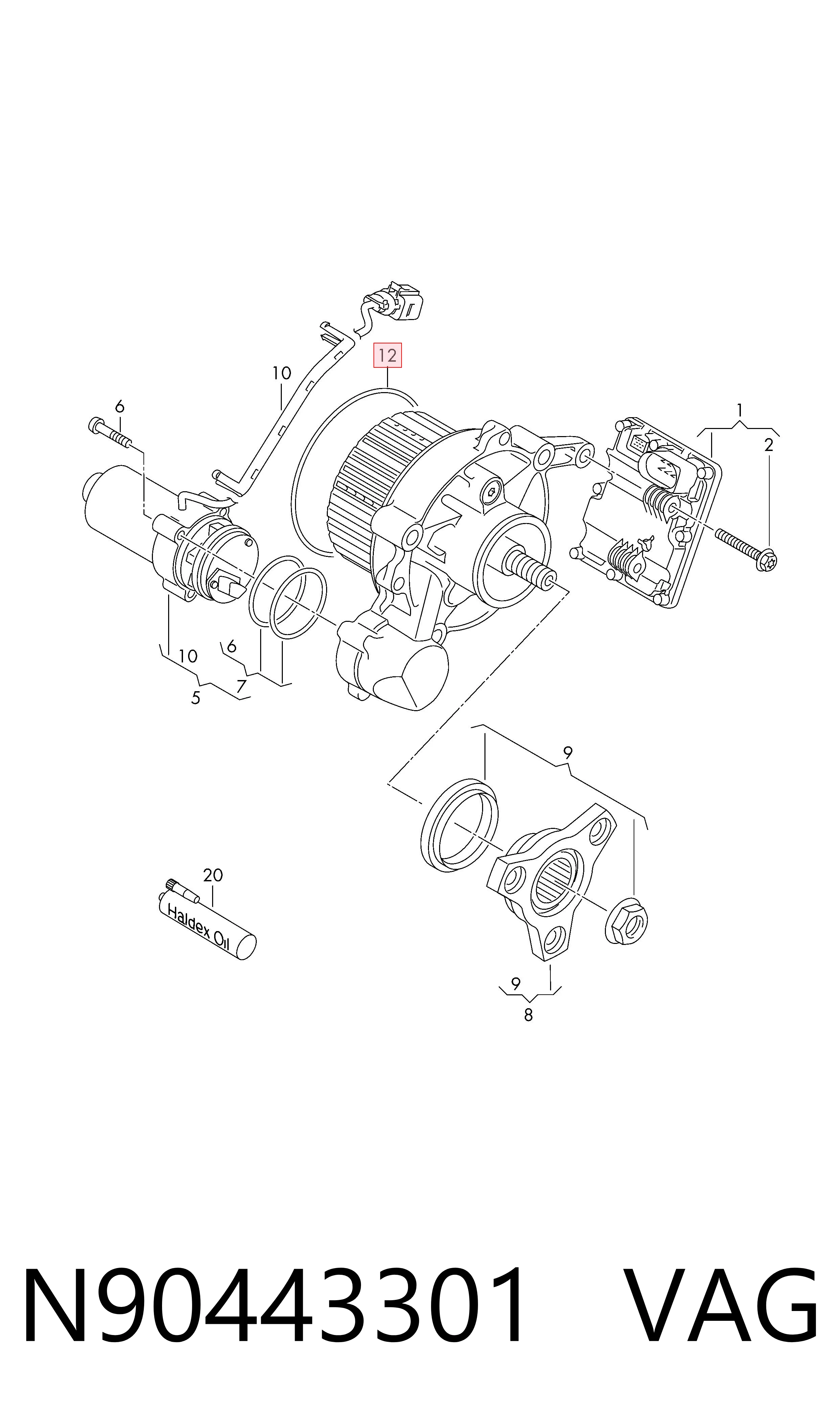 N90443301 VAG Муфта Haldex