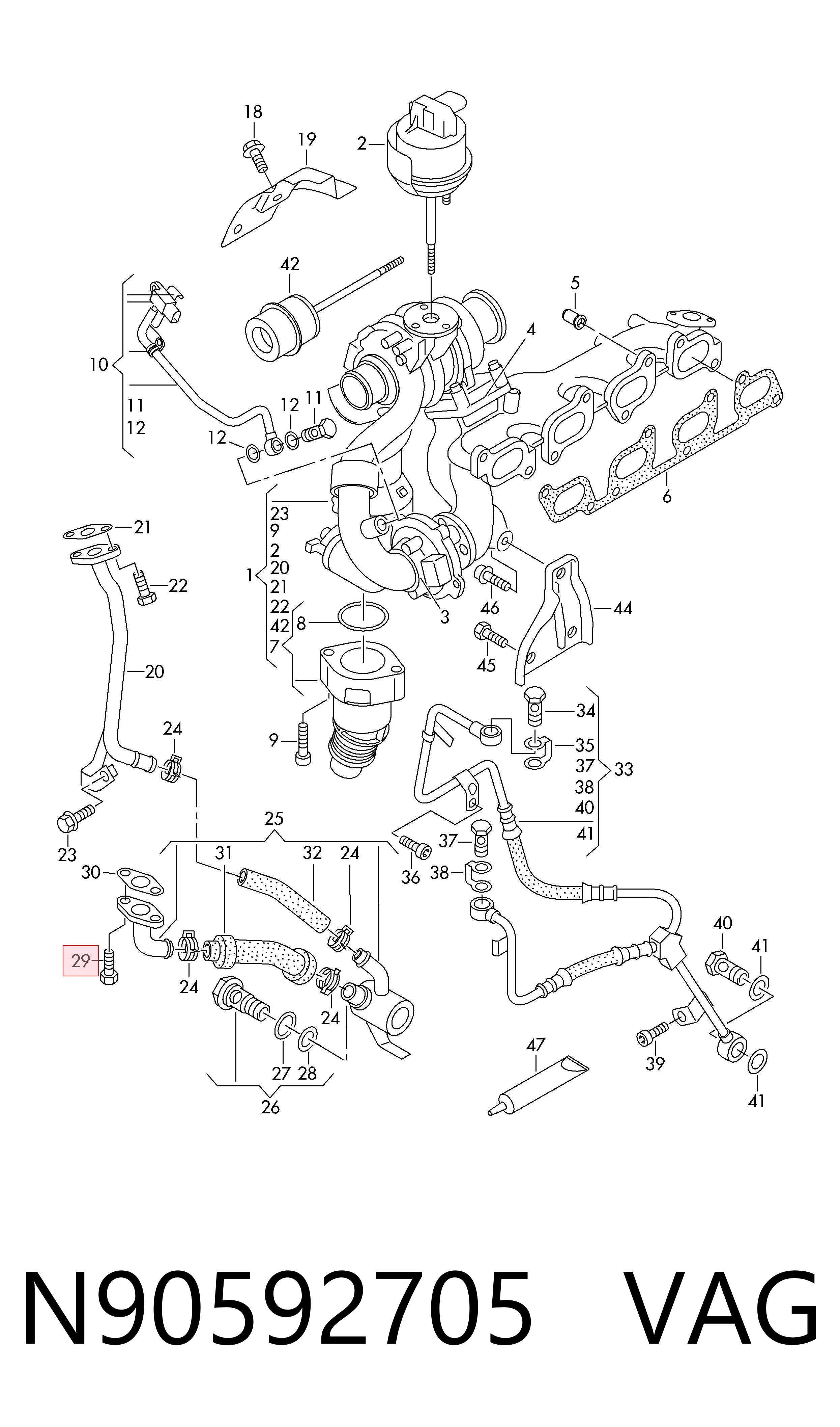 Комплект ГРМ VAG N90592705 ціна, від 2.05 USD
