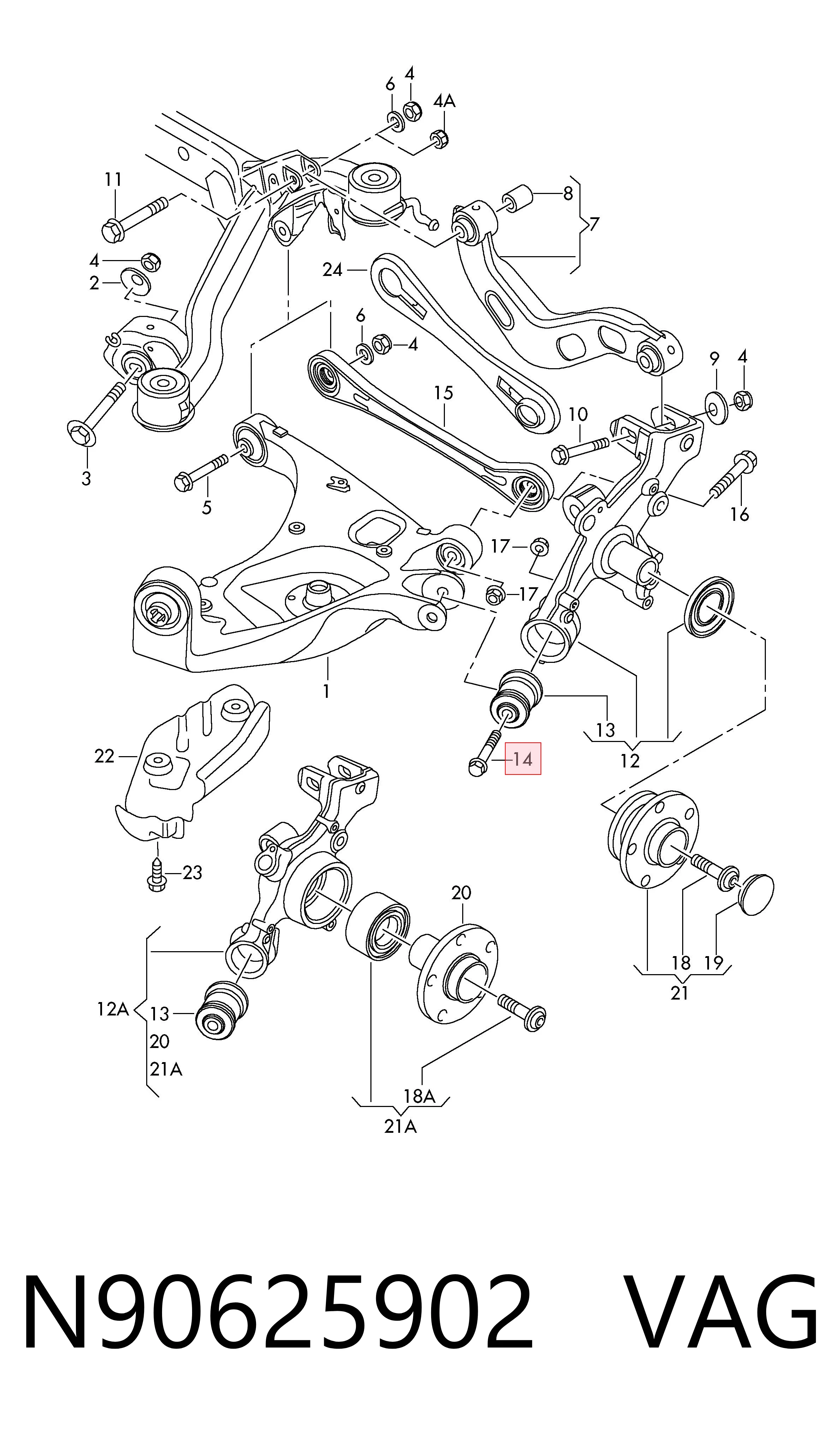 Купити N90625902 Bentley Болт переднього важеля