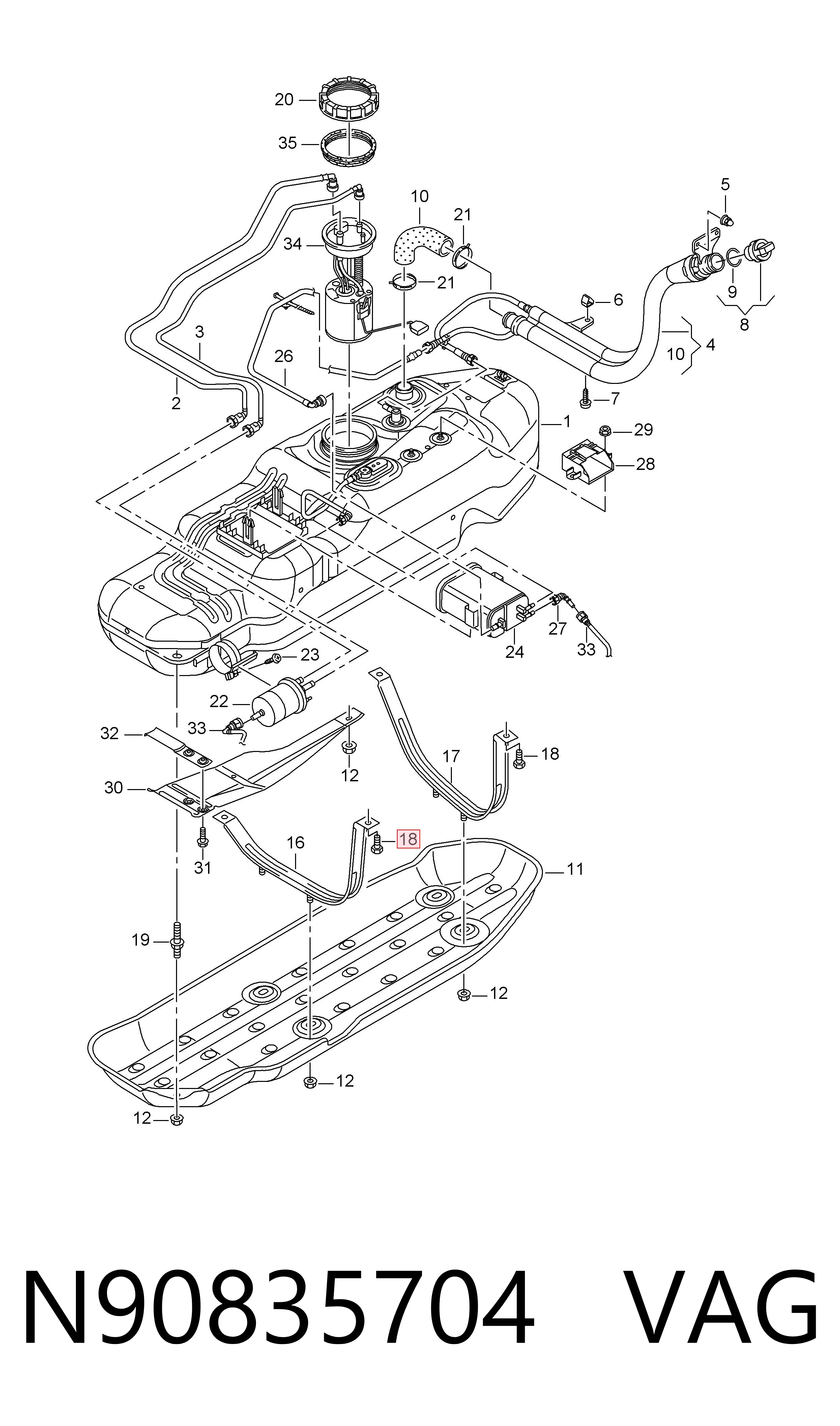  VAG N90835704 ціна, від 2.61 USD
