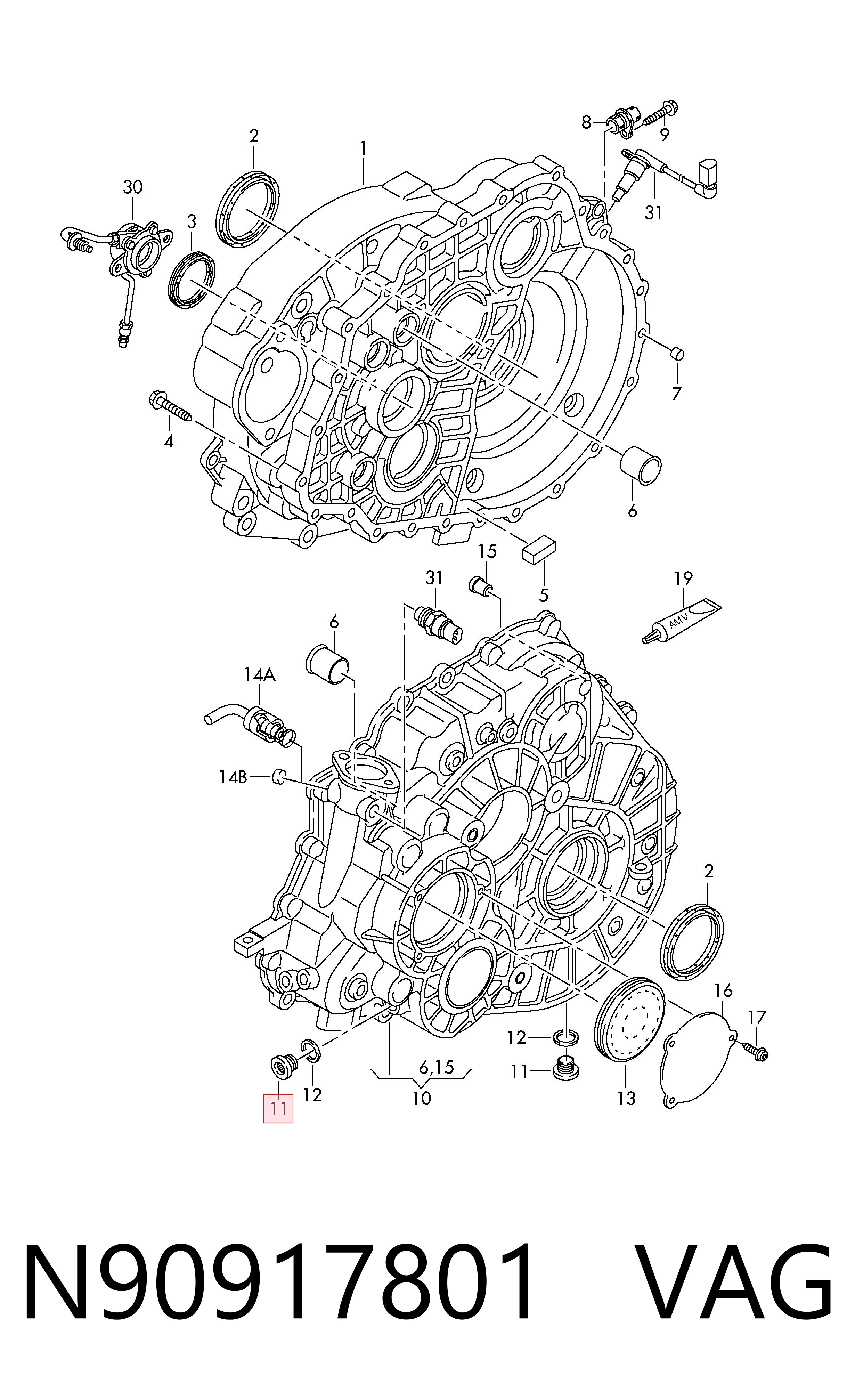 N90917801 VAG Пробка піддона АКПП