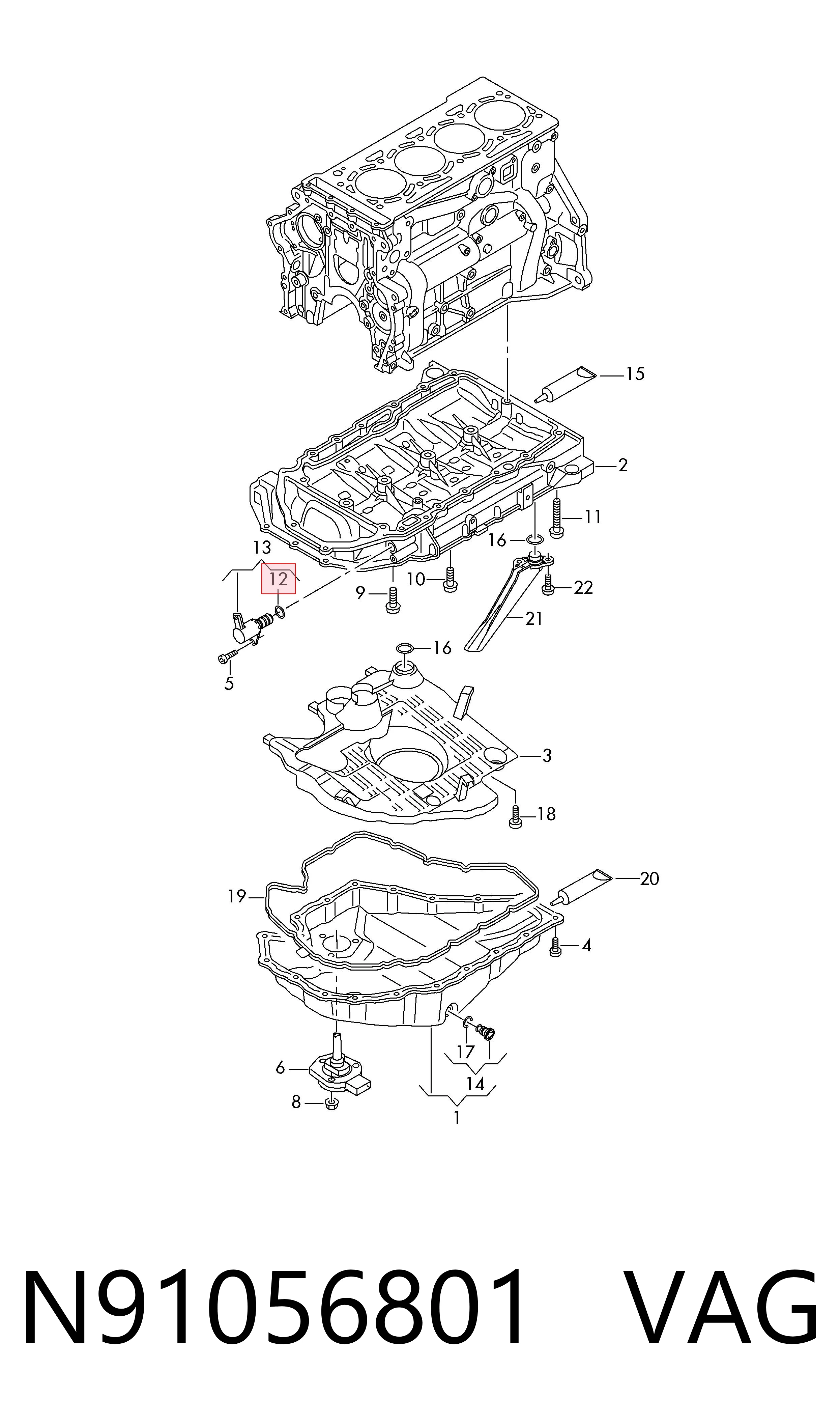 N91056801 VAG Кільце ущільнювача направляючої щупа рівня масла двигуна